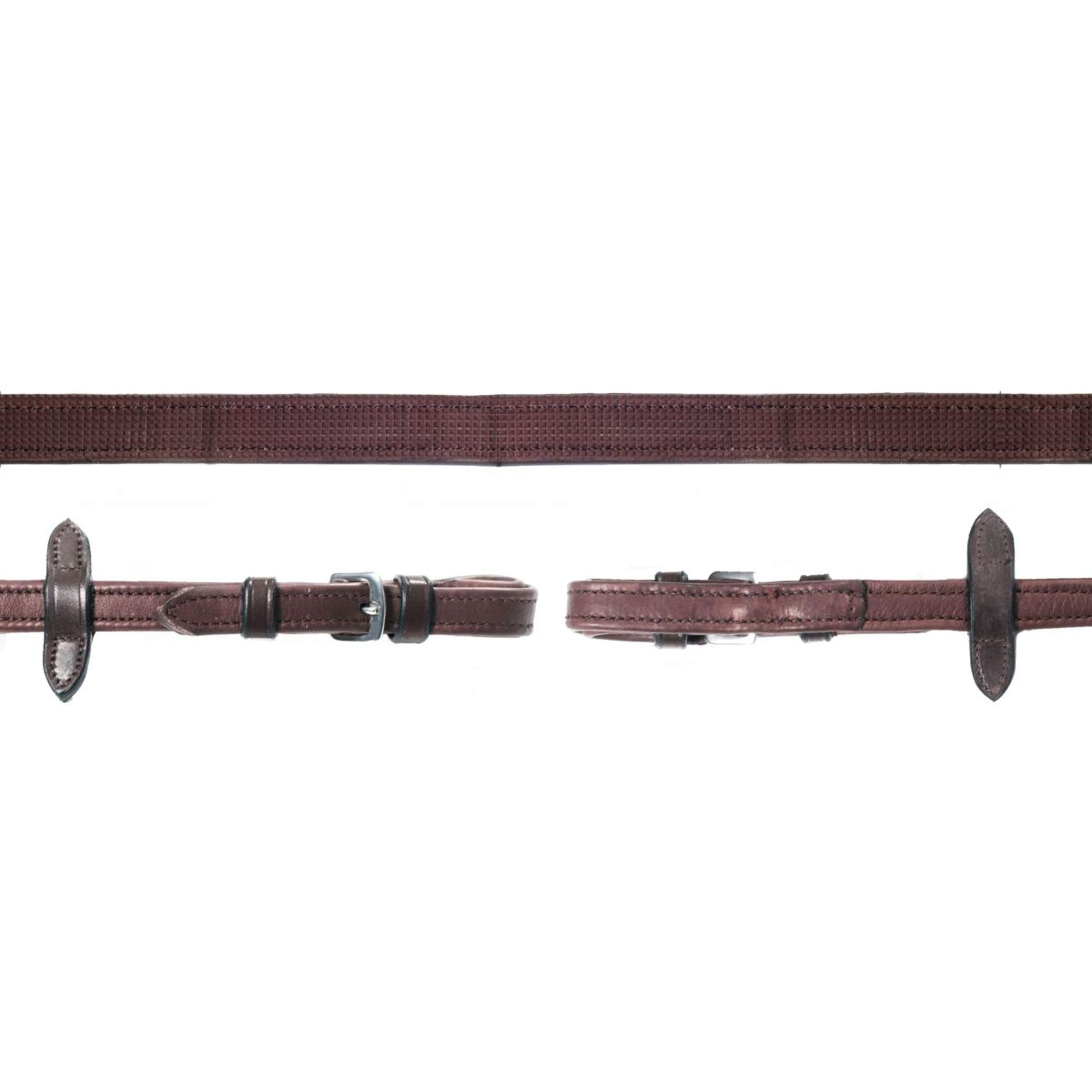 Wodze Schockemöhle Durasoft Grip gumowe ciemnobrązowe/srebrne