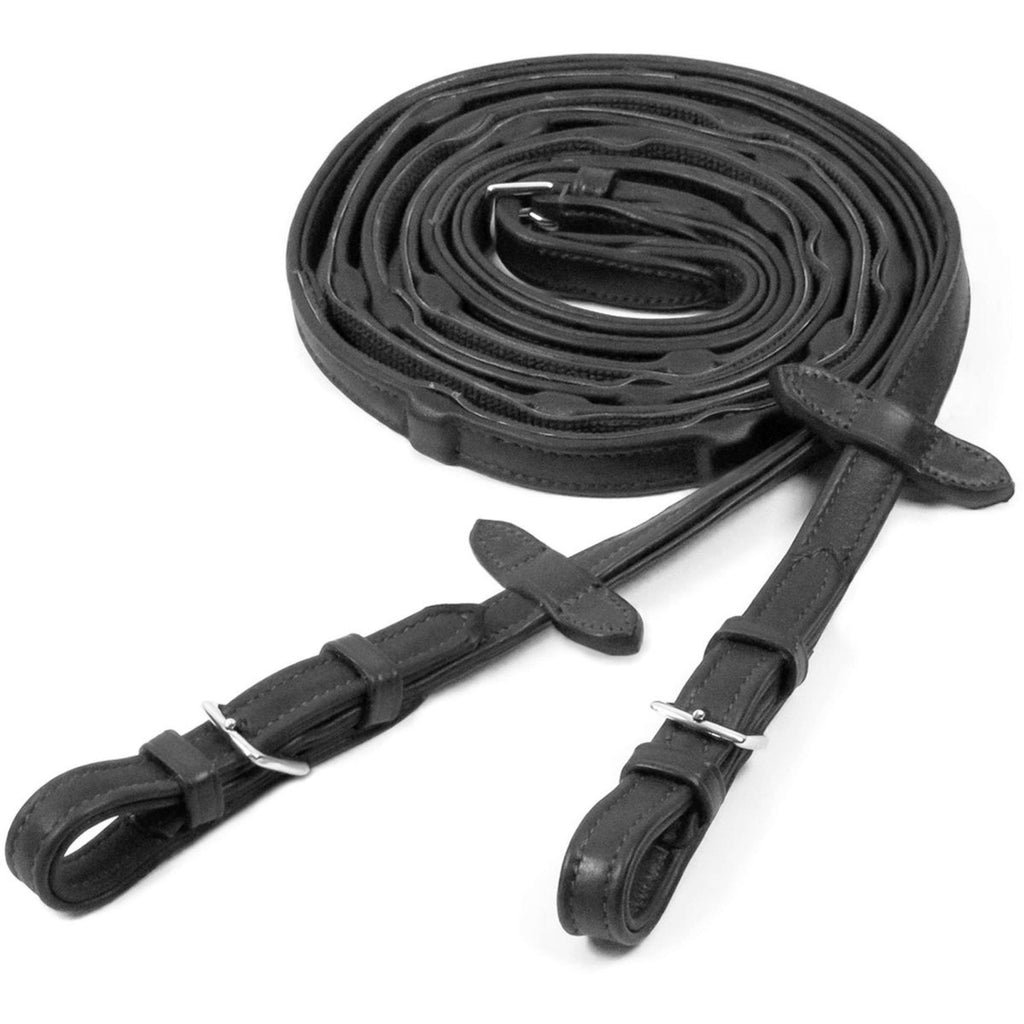 Wodze Schockemöhle Durasoft Grip gumowe czarne - srebrne