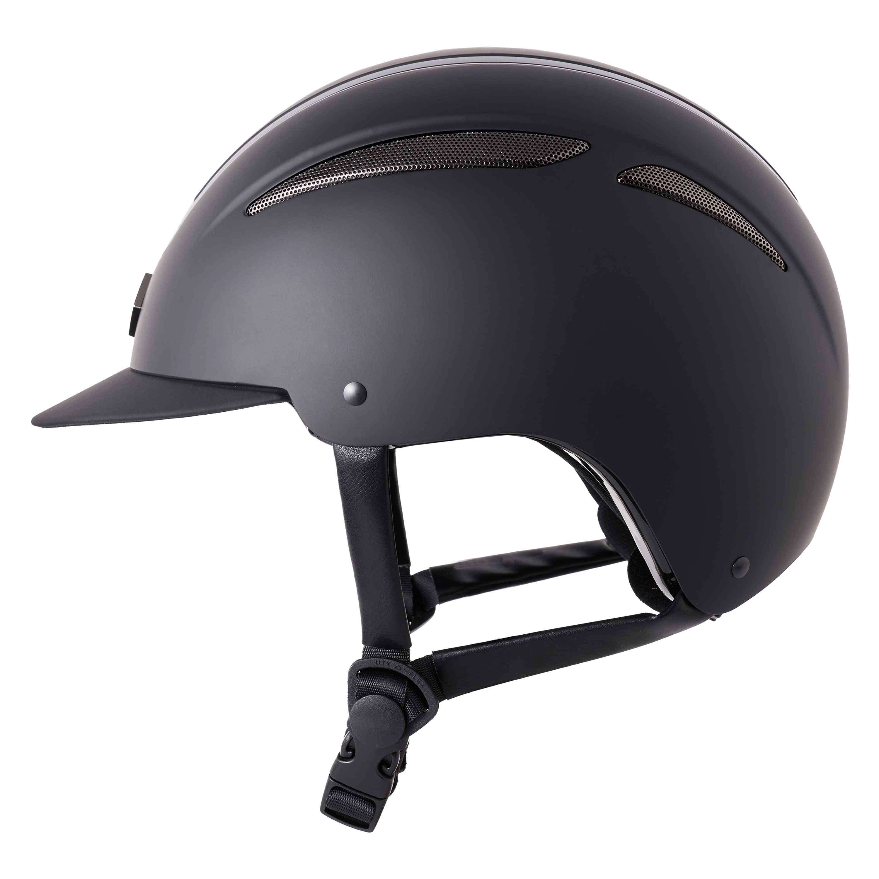 Kask jeździecki Imperial Riding IRHOlania Deluxe z małym daszkiem, czarny