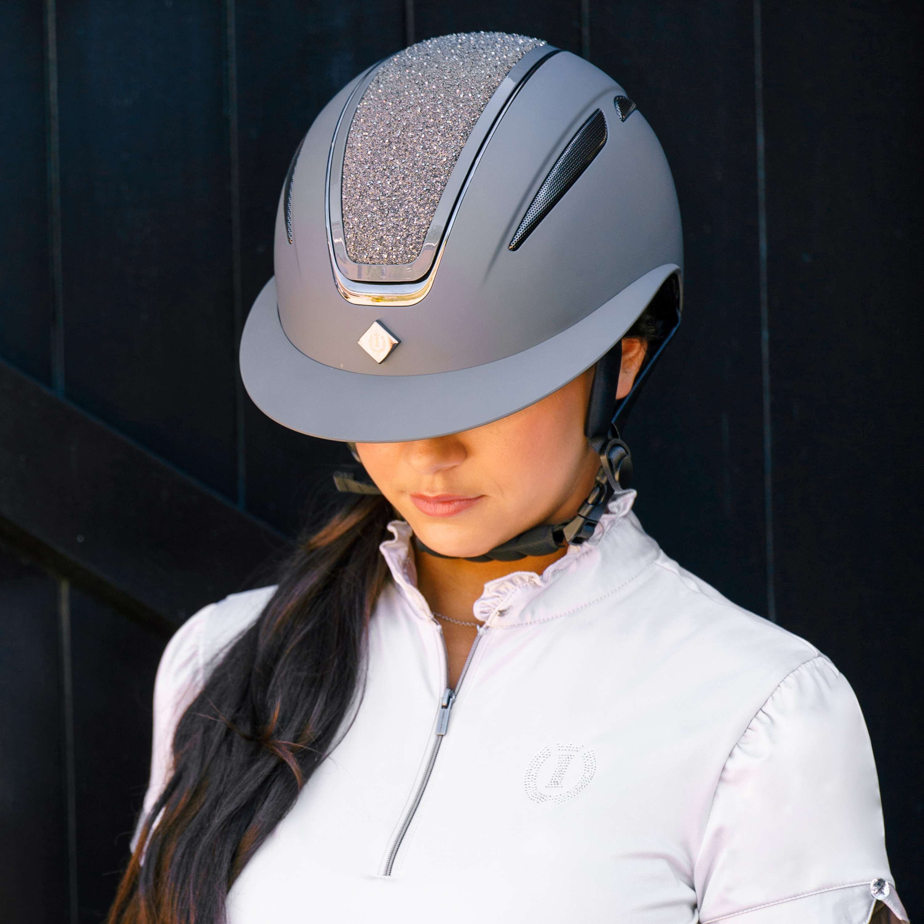 Imperial Riding Kask Jeździecki IRHOlania Deluxe Big Visor Szary