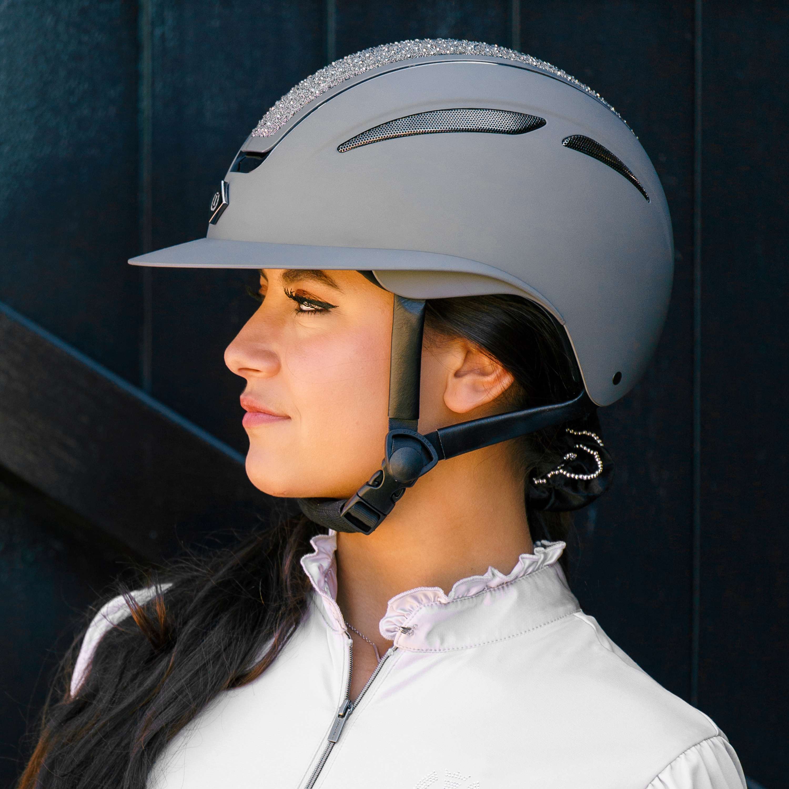 Imperial Riding Kask Jeździecki IRHOlania Deluxe Big Visor Szary