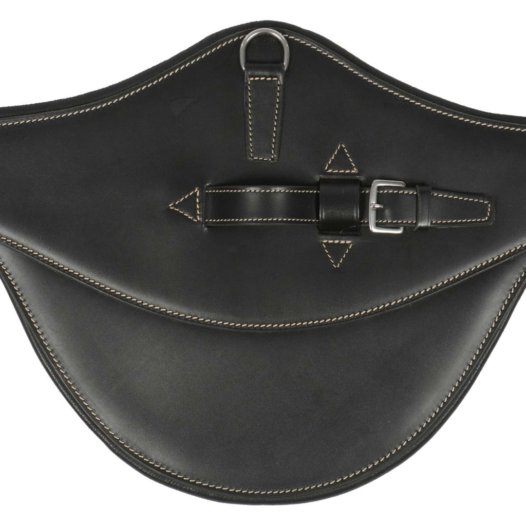 LJ-Leathers Popręg Skóra Klapa Brzuszna Czarny