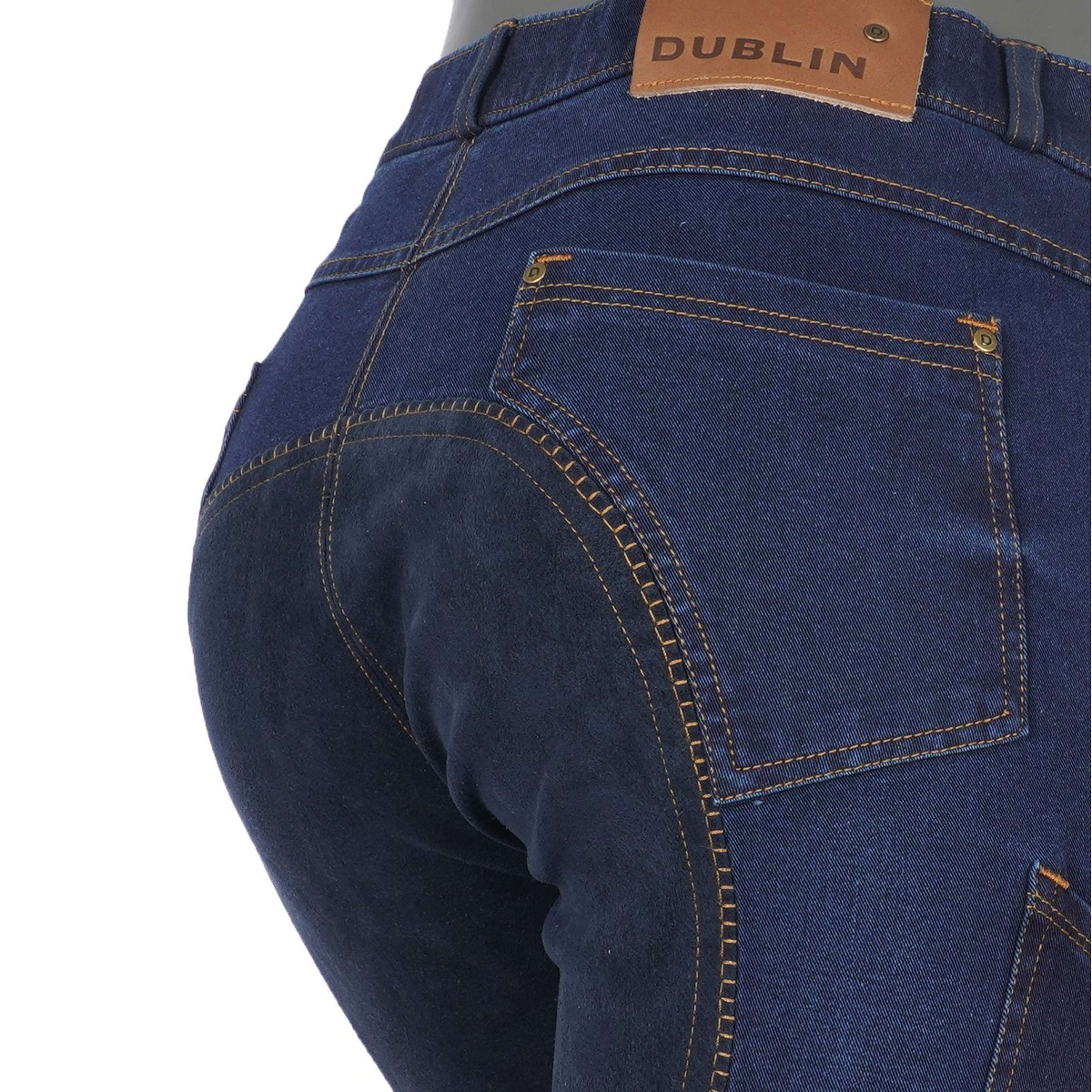 Dublin Bryczesy Shona Full Zamsz Sheet Niebieski Dżinsowy/Granatowy