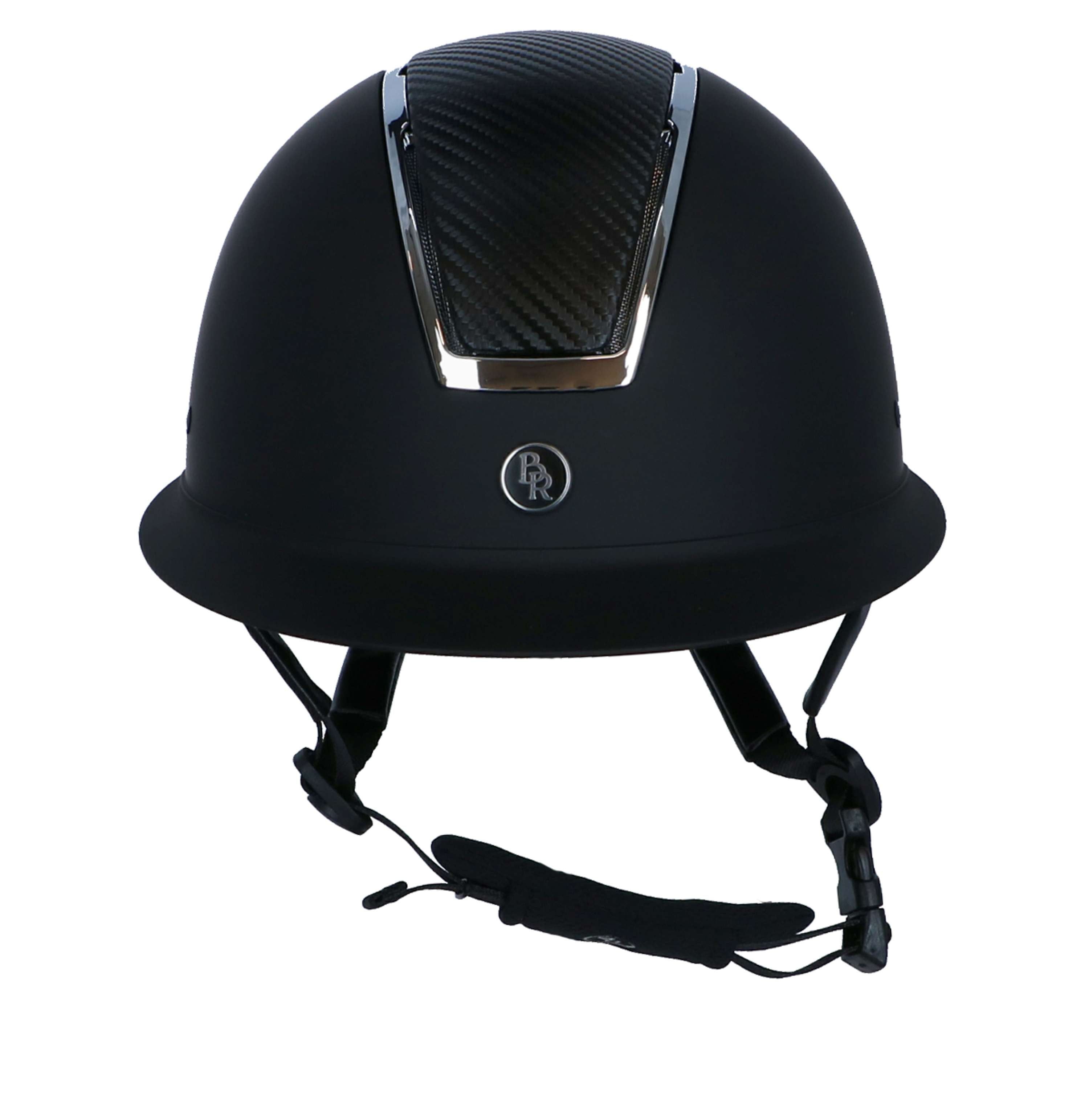 Kask jeździecki BR Omega malowany Czarny/Chromowany