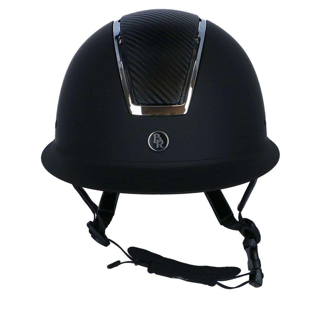 Kask jeździecki BR Omega malowany Czarny/Chromowany