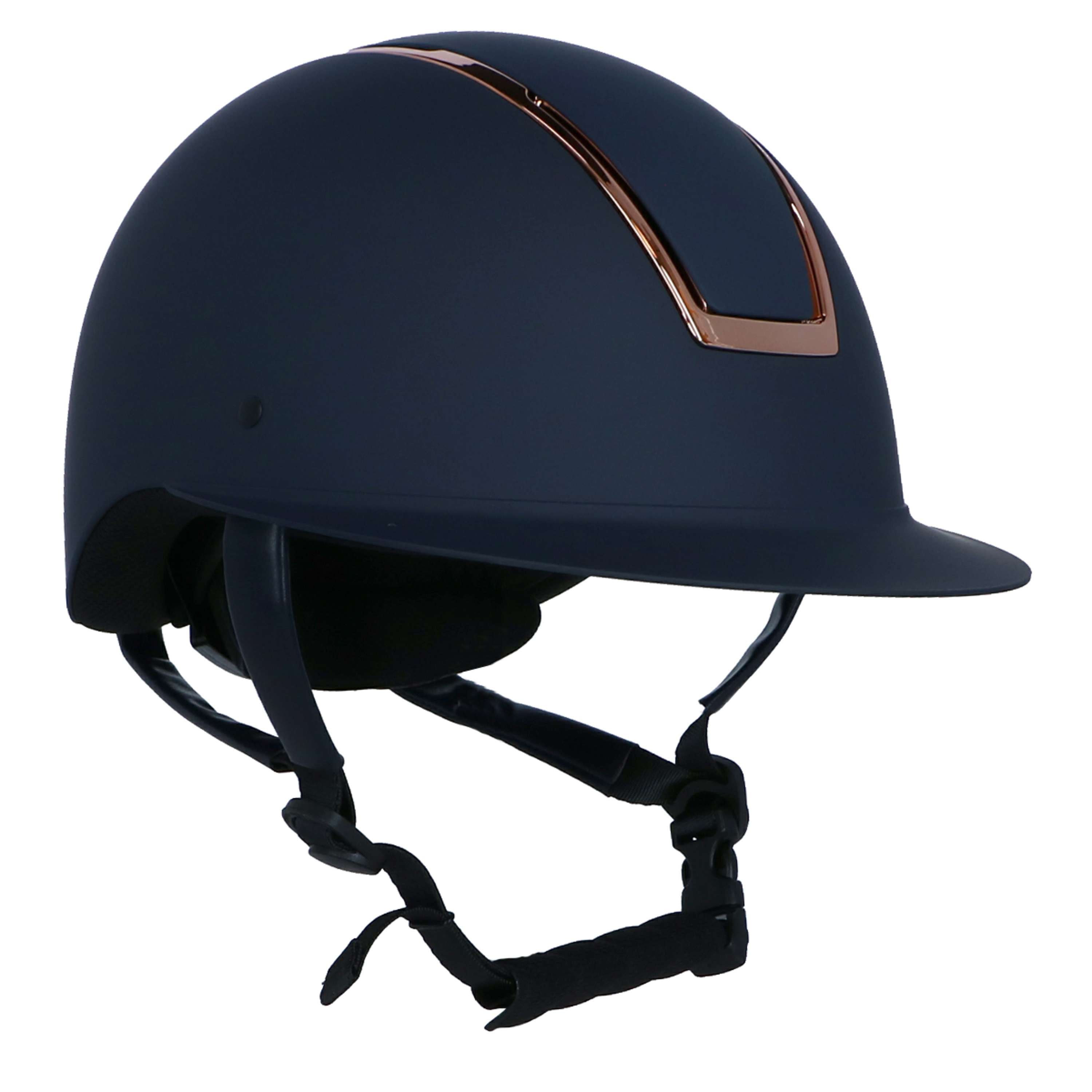 HKM Kask Jeździecki Lady Shield Ciemnoniebieski/Różowozłoty