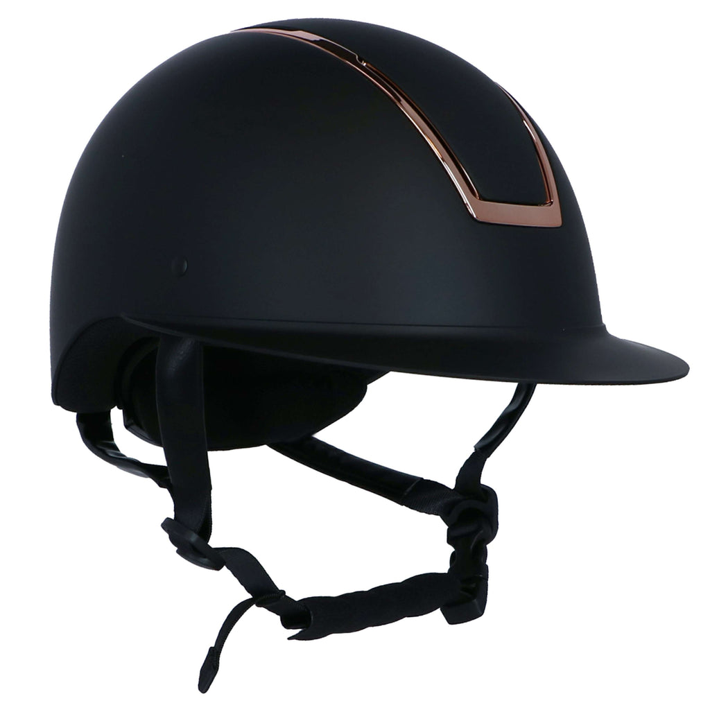 Kask jeździecki HKM Lady Shield czarny/różowe złoto
