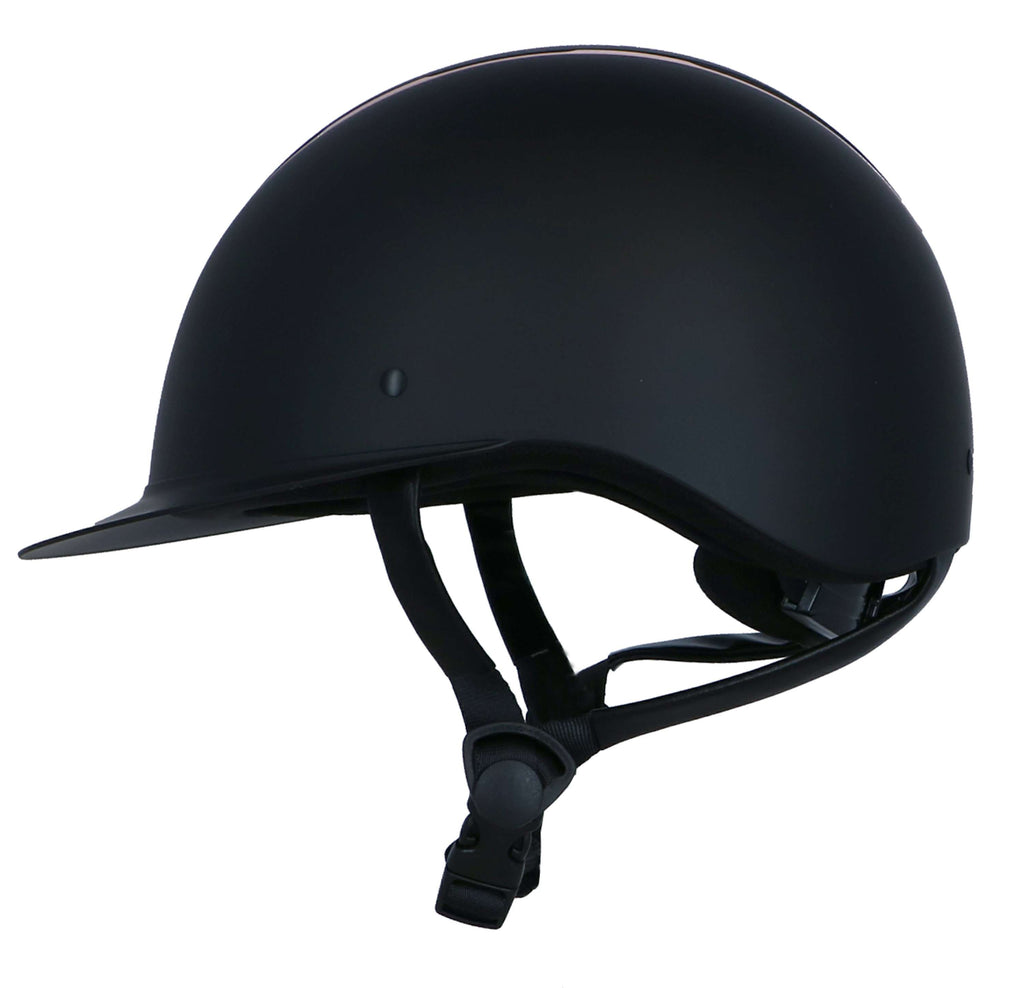 Kask jeździecki HKM Lady Shield czarny/różowe złoto