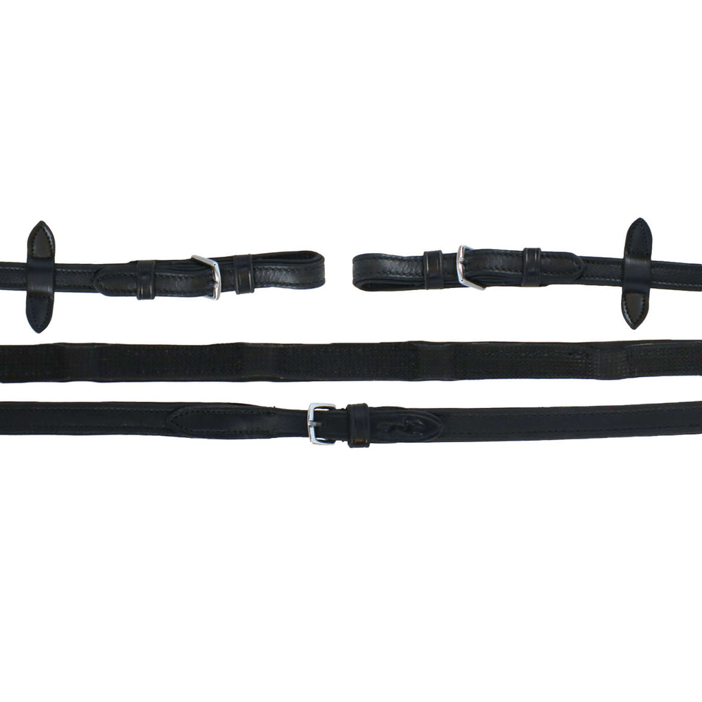 Wodze Schockemöhle Durasoft Grip gumowe czarne - srebrne