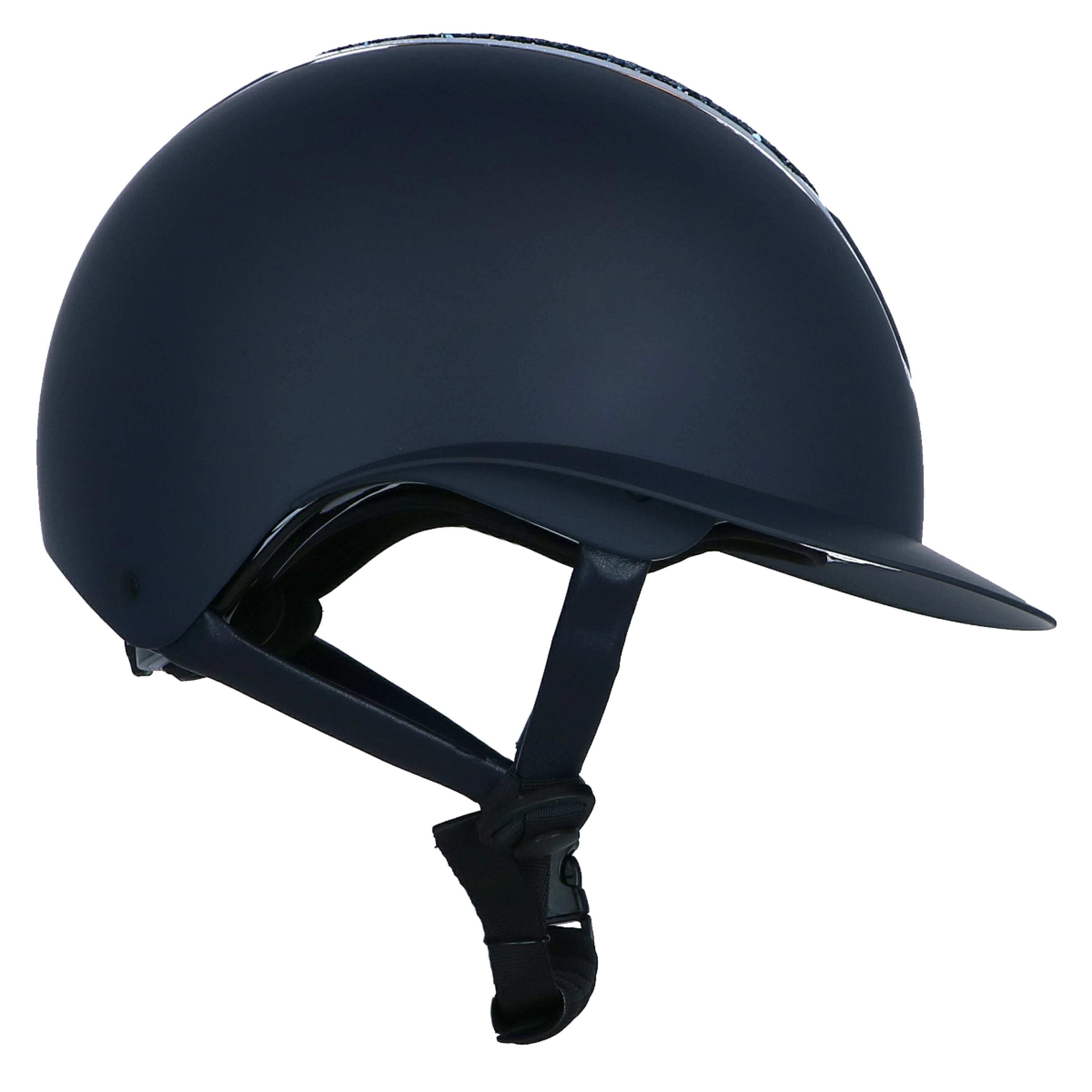 HKM Kask Jeździecki Glamour Shield Ciemnoniebieski/Srebrny