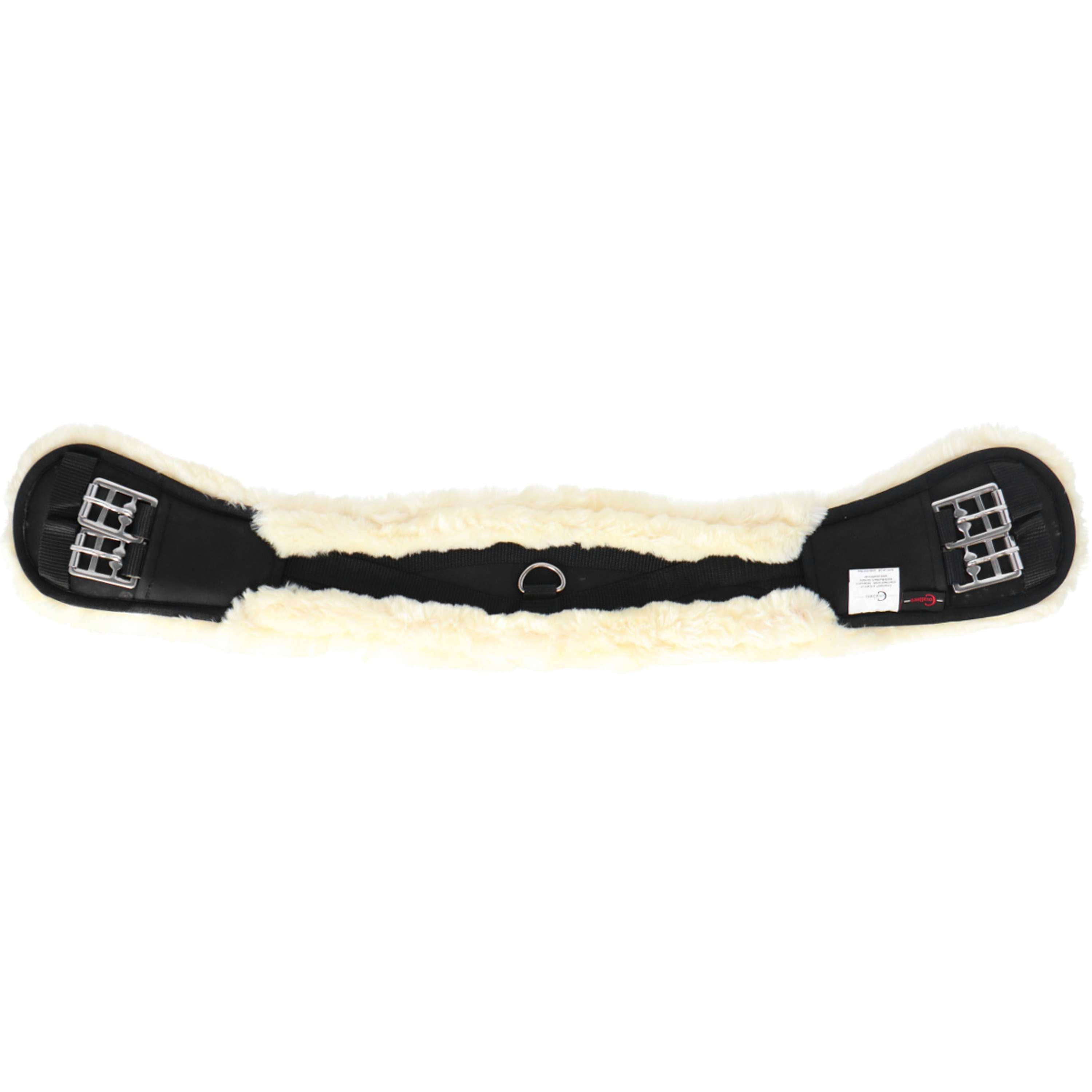 Popręg Covalliero ze sztucznym futrem, czarny