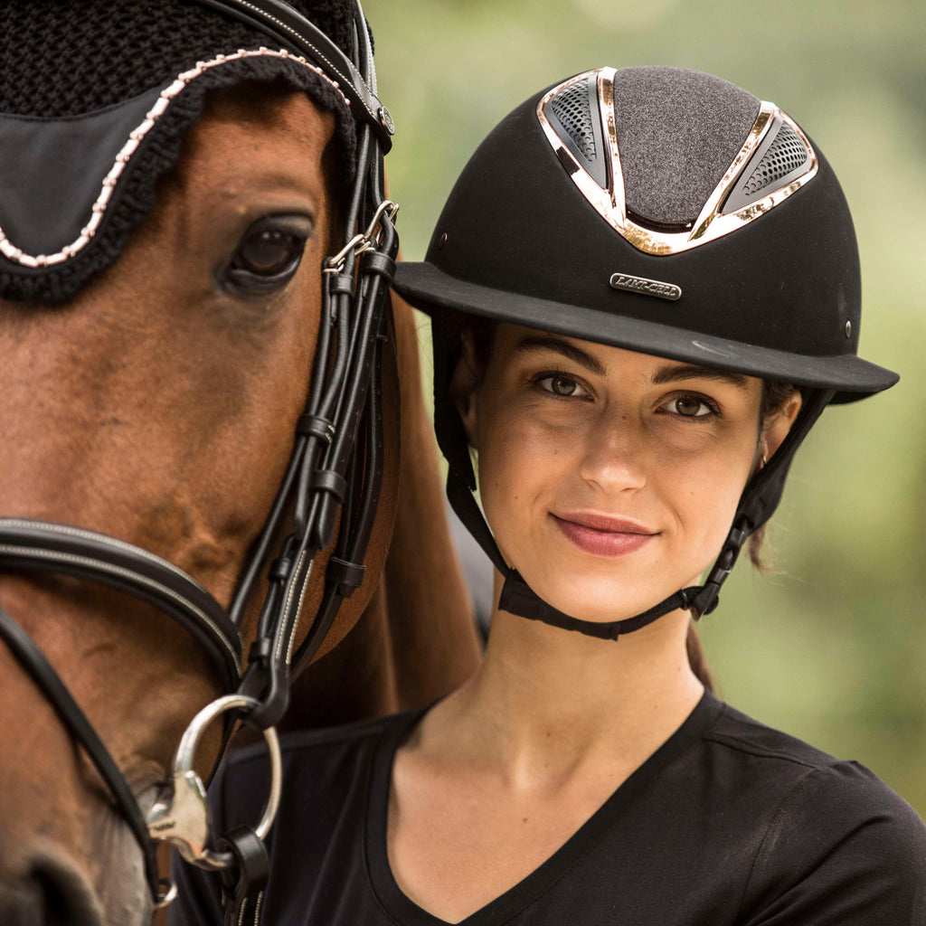 Lami-Cell Kask Jeździecki Artemis Czarny/Różowozłoty