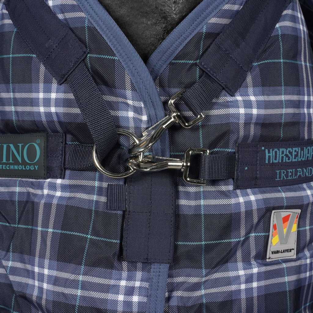 Derka Rhino Plus Turnout Heavy Varilayer 450g Navy Check/Indigo