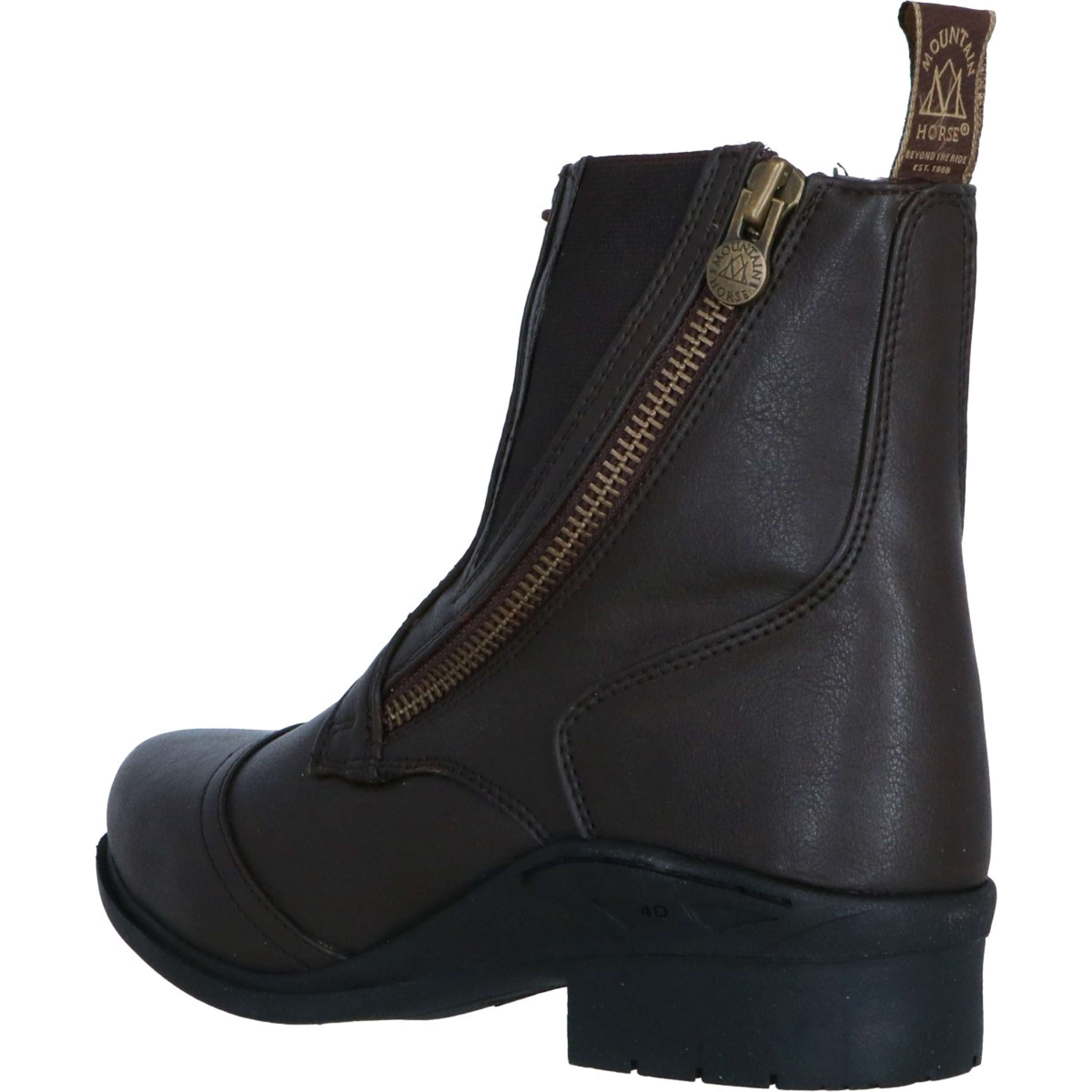 Mountain Horse Jodhpury Veganza Side Zip Paddock Brązowy