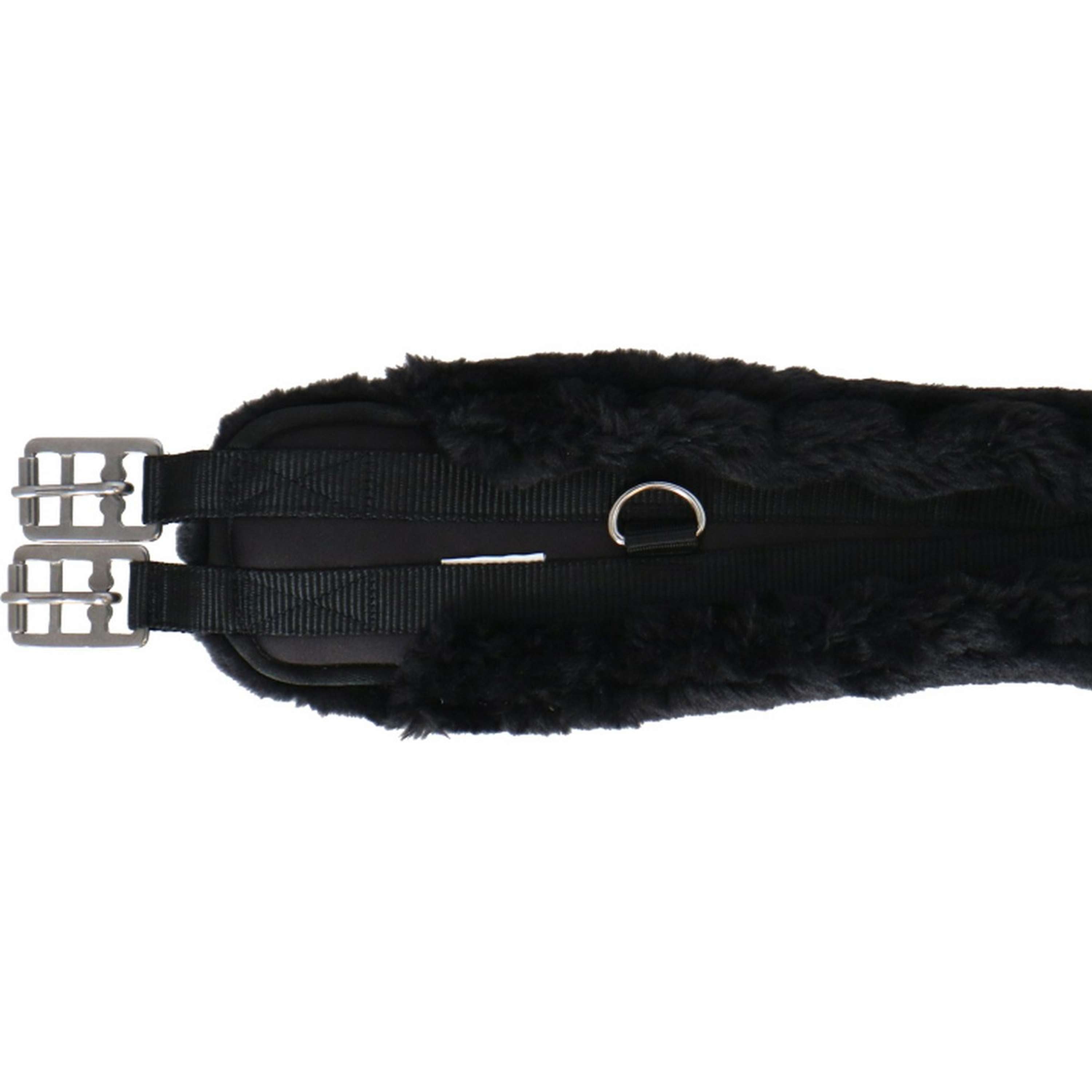 Covalliero Popręg Faux Fur Długi Czarny