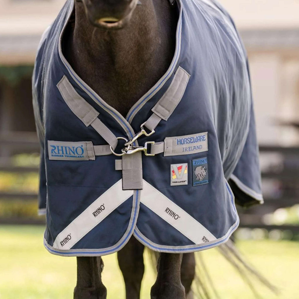 Derka Rhino Turnout Pony 100g granatowa/tytanowa szarość/klasyczny niebieski