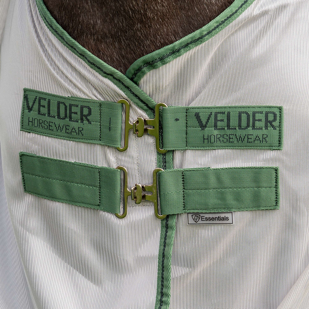 Derka siatkowa dla kucyka Velder Horsewear Essentials z kapturem, srebrna