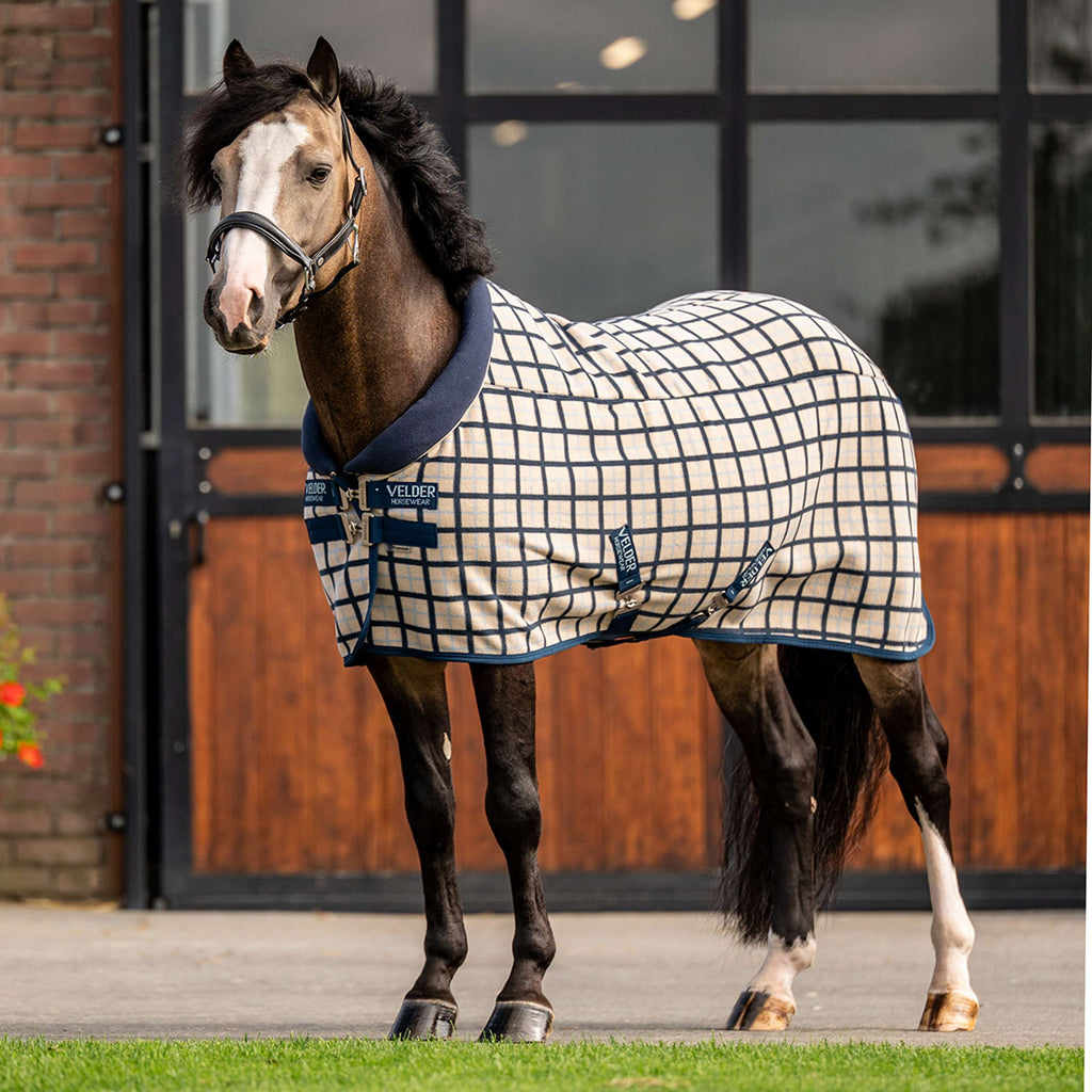 Velder Horsewear Premium Pony Fleece Cooler with Obroża Navy/Check