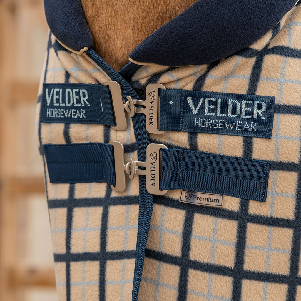 Velder Horsewear Premium Pony Fleece Cooler with Obroża Navy/Check