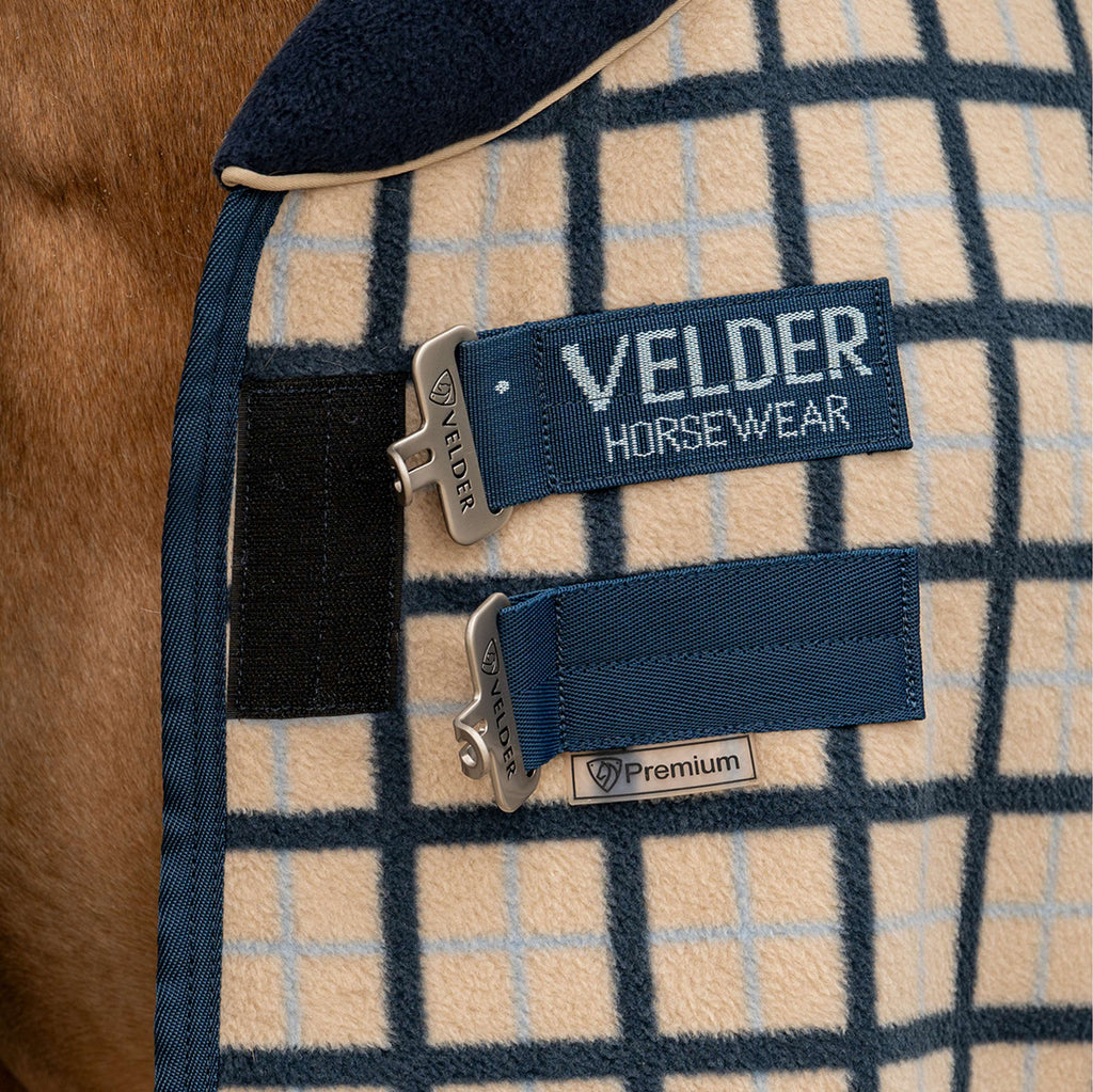 Velder Horsewear Premium Pony Fleece Cooler with Obroża Navy/Check