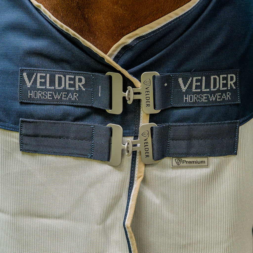 Velder Horsewear Premium Derka Przeciw Muchom Waterproof-Top Navy/Pearl Silver