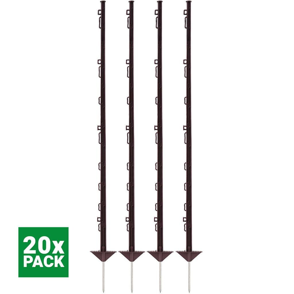 Agradi Power Słupek Pastwiskowy Classic Podwójny 125cm 20 Sztuk Brązowy