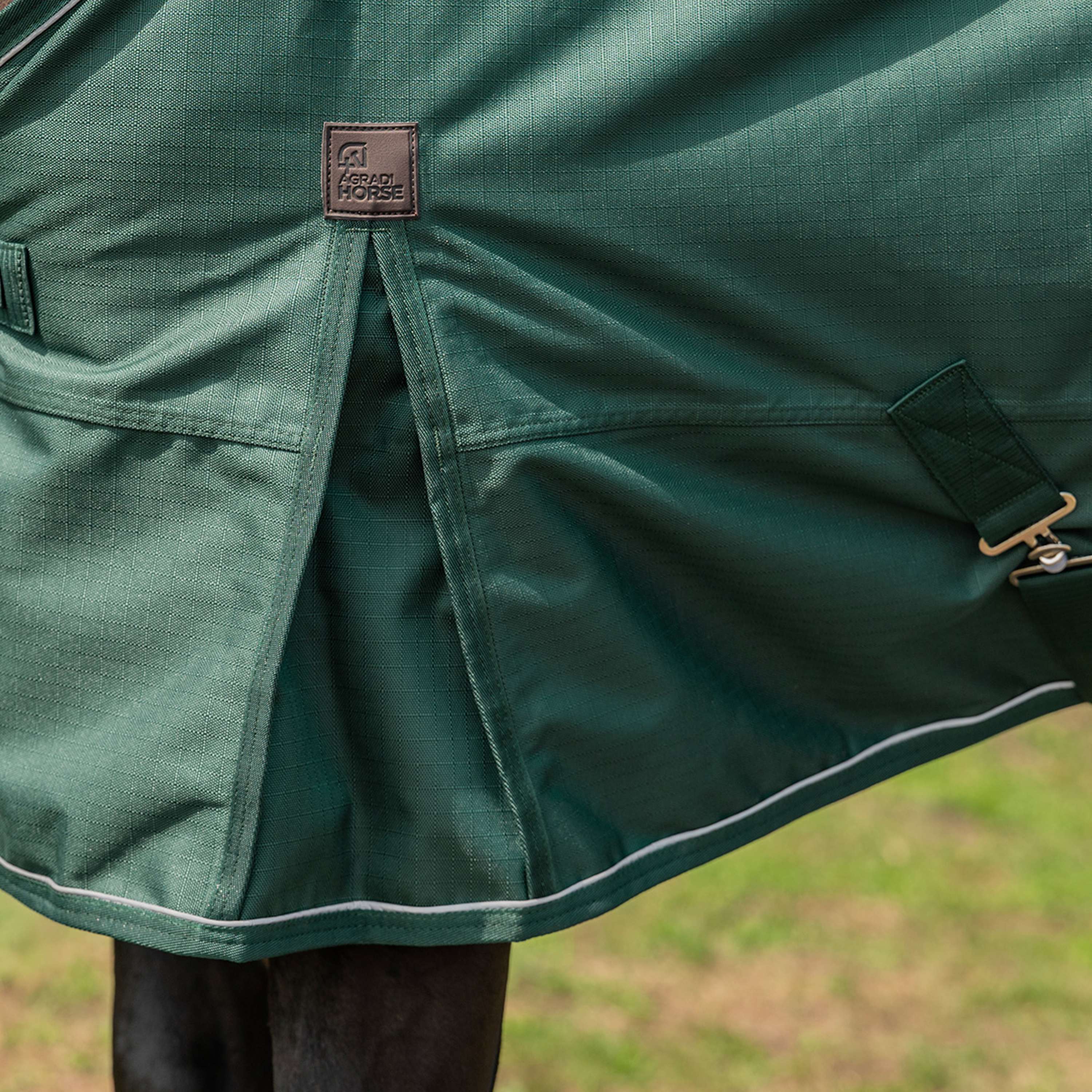 Derka padokowa Agradi Horse 1200D 0g z odblaskową lamówką, zielona