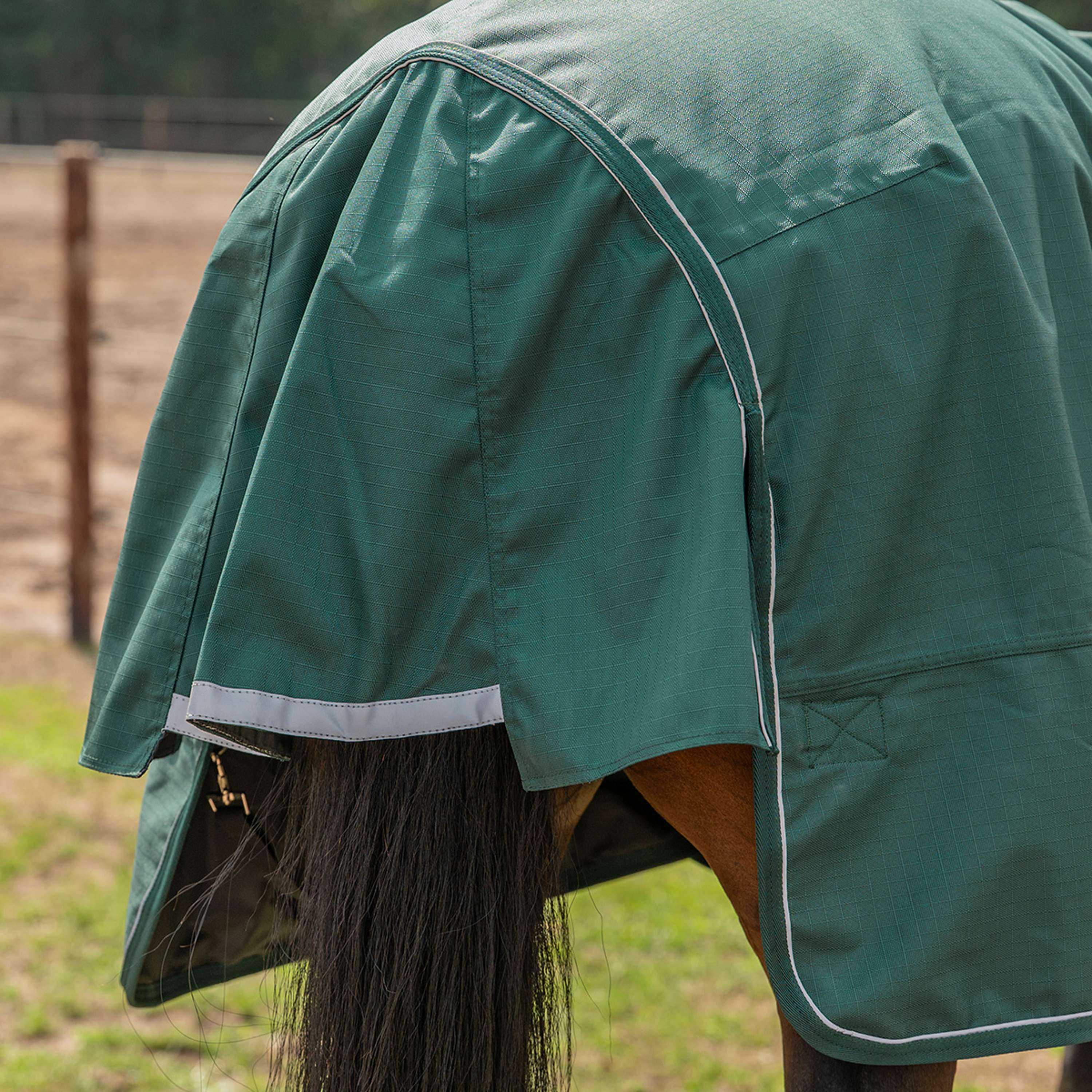 Derka padokowa Agradi Horse 1200D 0g z odblaskową lamówką, zielona