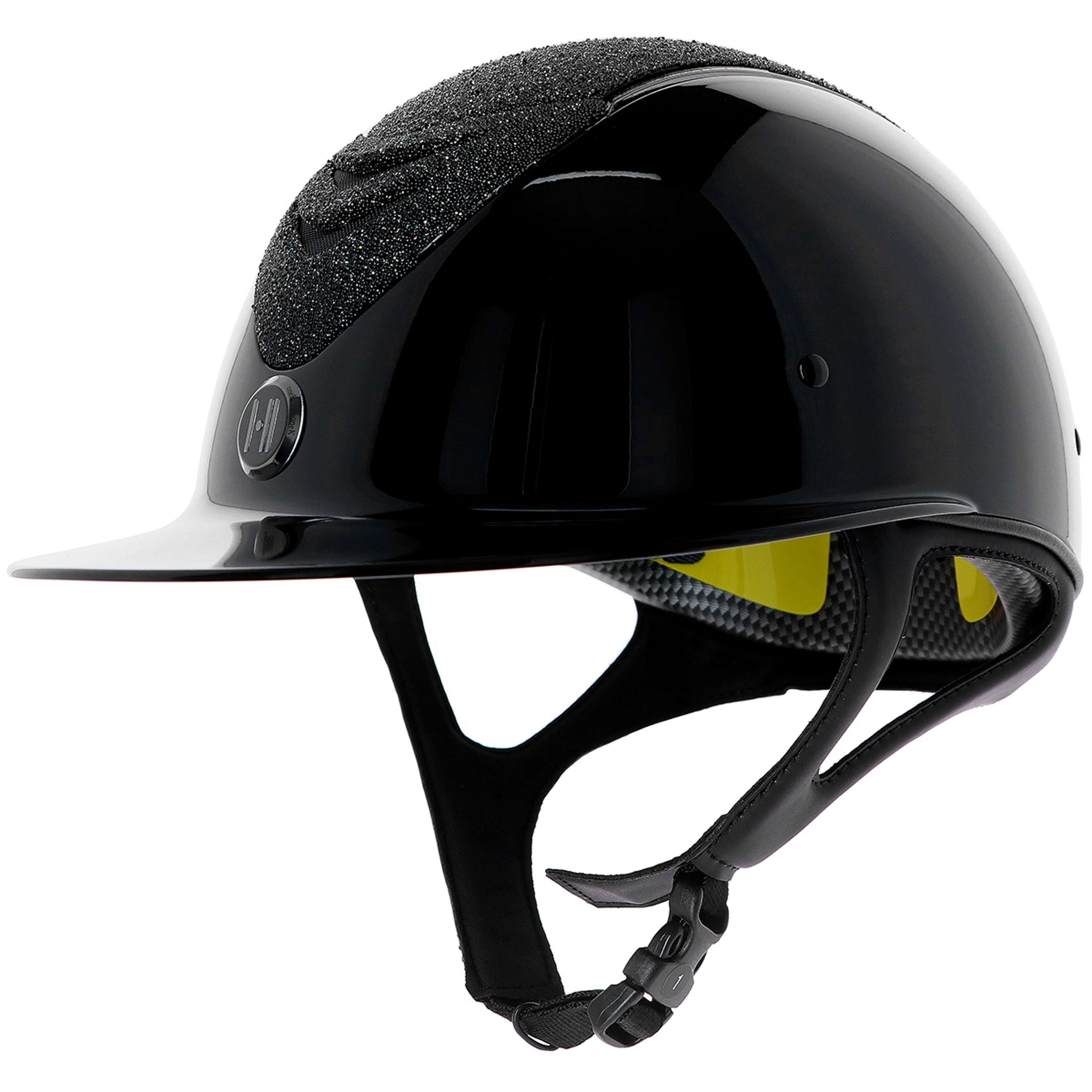 OneK Kask Jeździecki Mips Avancé Glossy Brokat Czarny