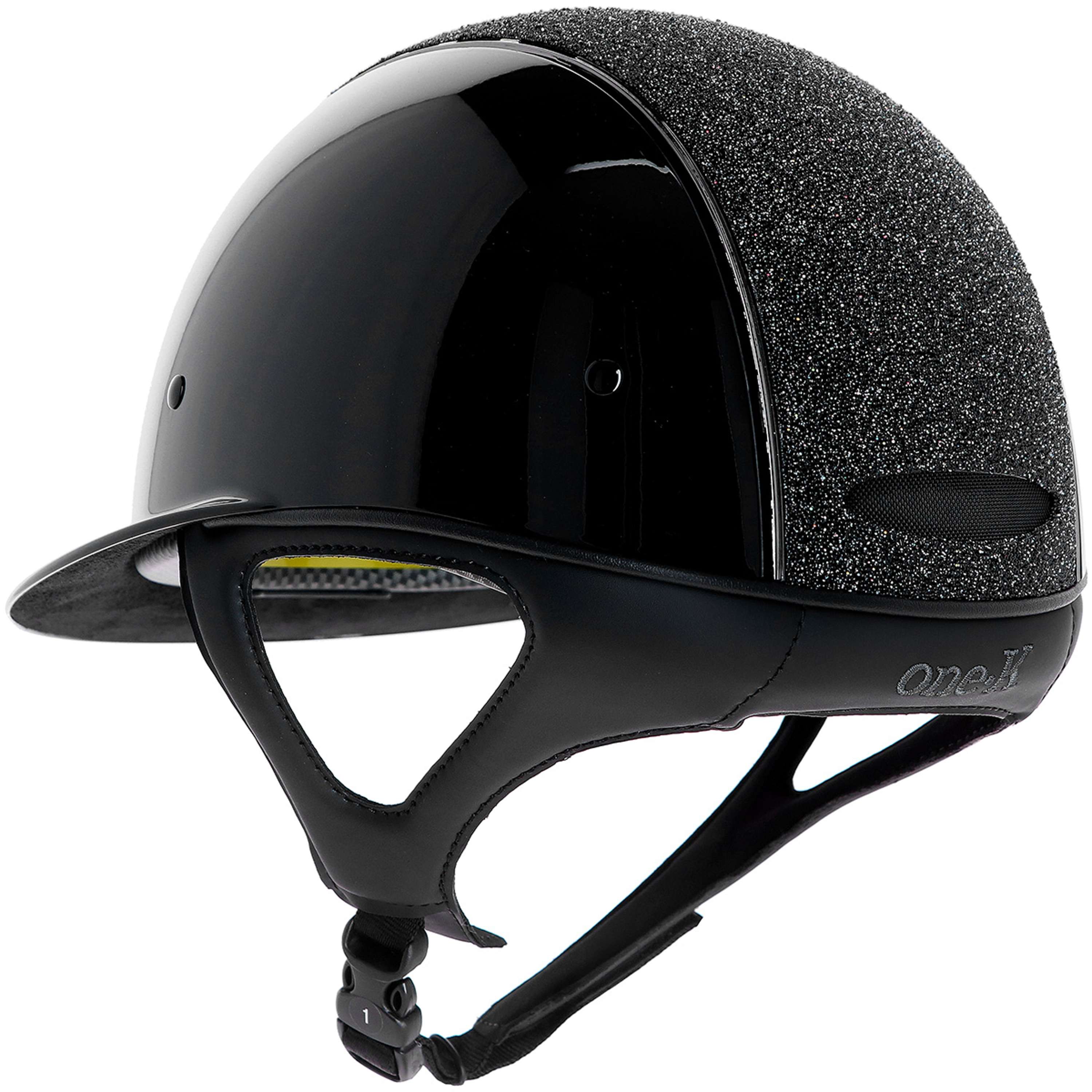 OneK Kask Jeździecki Mips Avancé Glossy Brokat Czarny