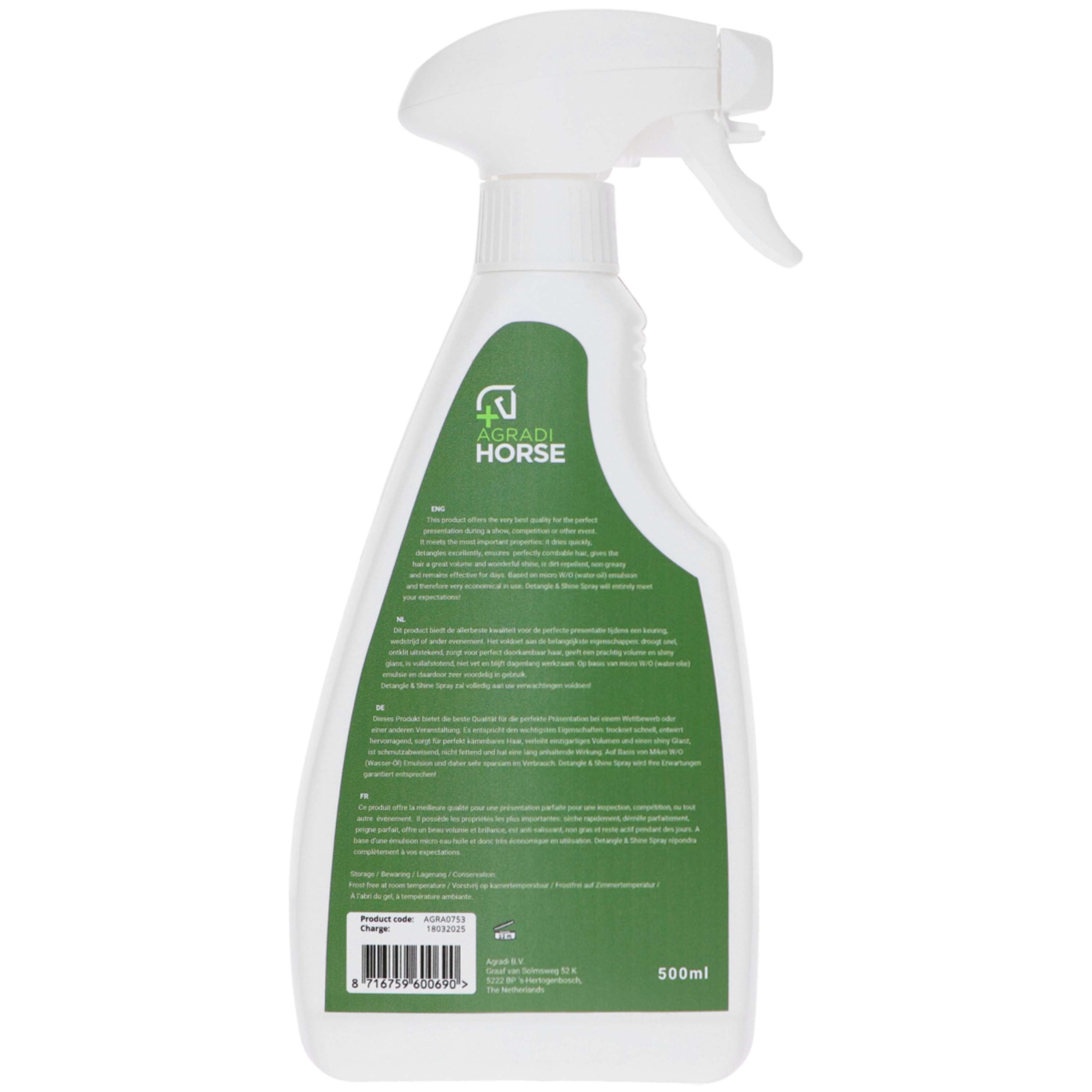 Spray do rozczesywania i nabłyszczania grzywy i ogona konia Agradi