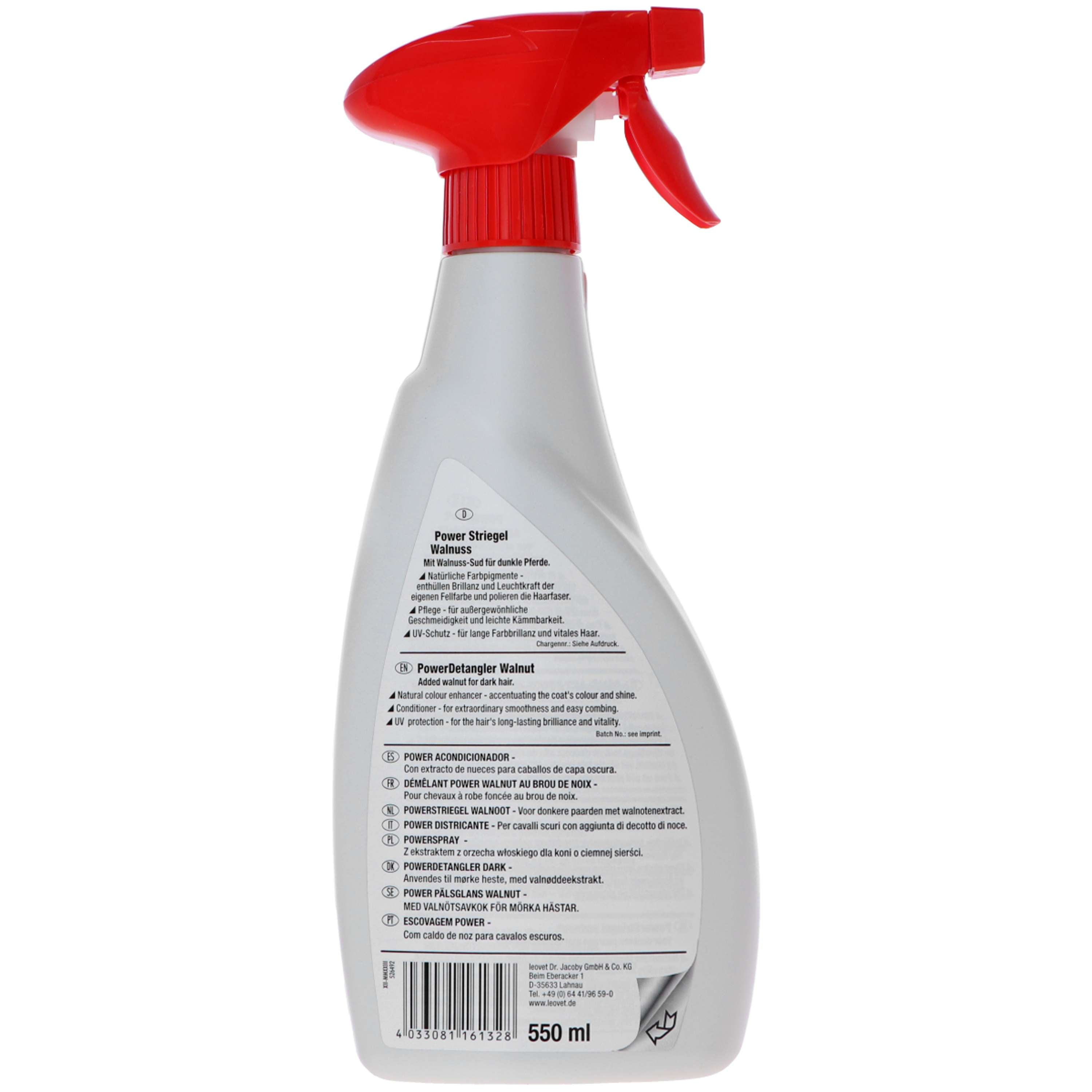 Leovet Power Detangler Spray do grzywy i ogona z orzechem włoskim (ciemne konie)