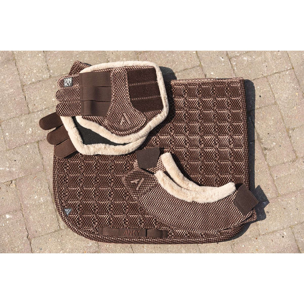 ANKY Czaprak Check Velvet XB25003 Ujeżdżeniowy Deep Taupe