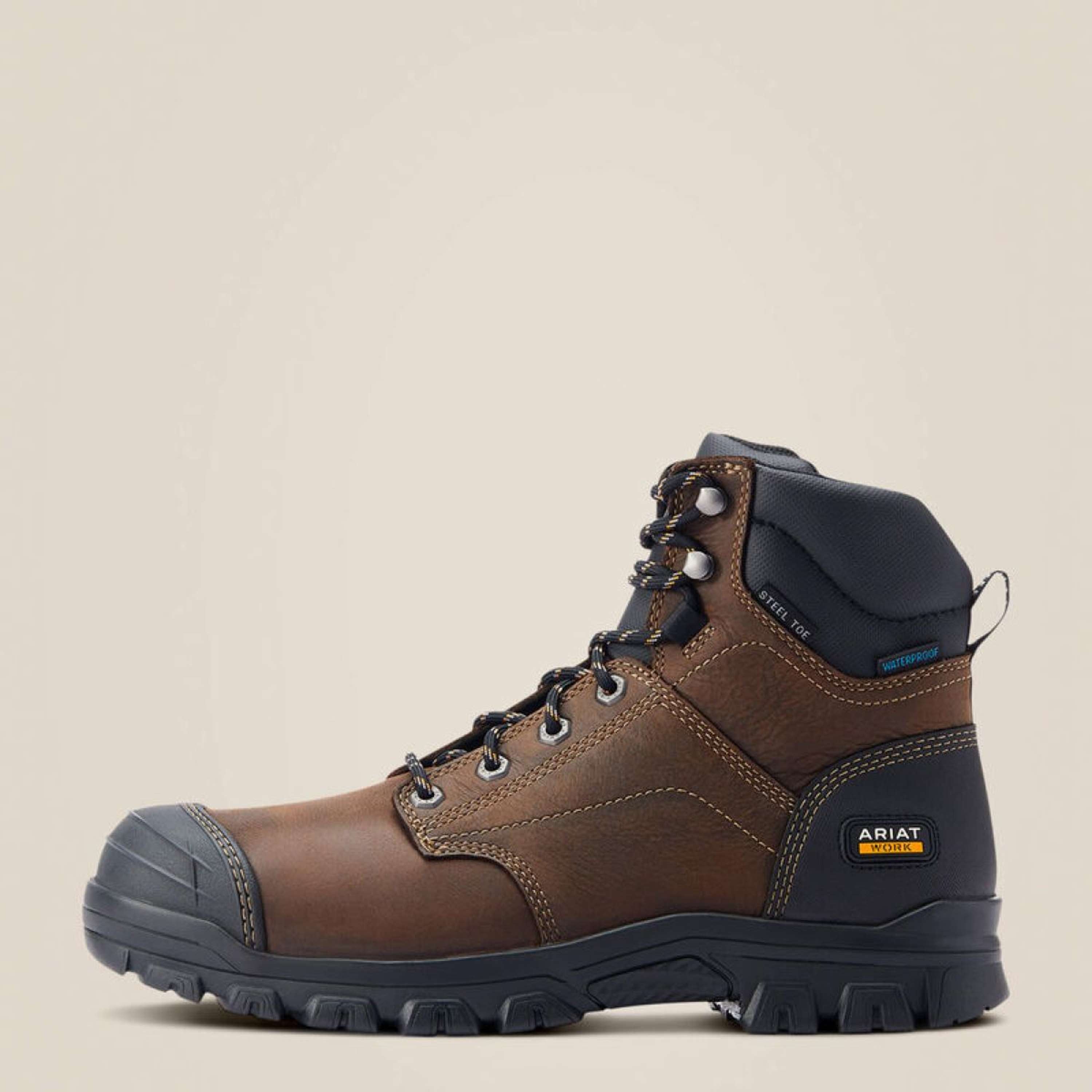 Ariat Buty robocze Treadfast Waterproof Steel Toe Męskie Ciemnobrązowe