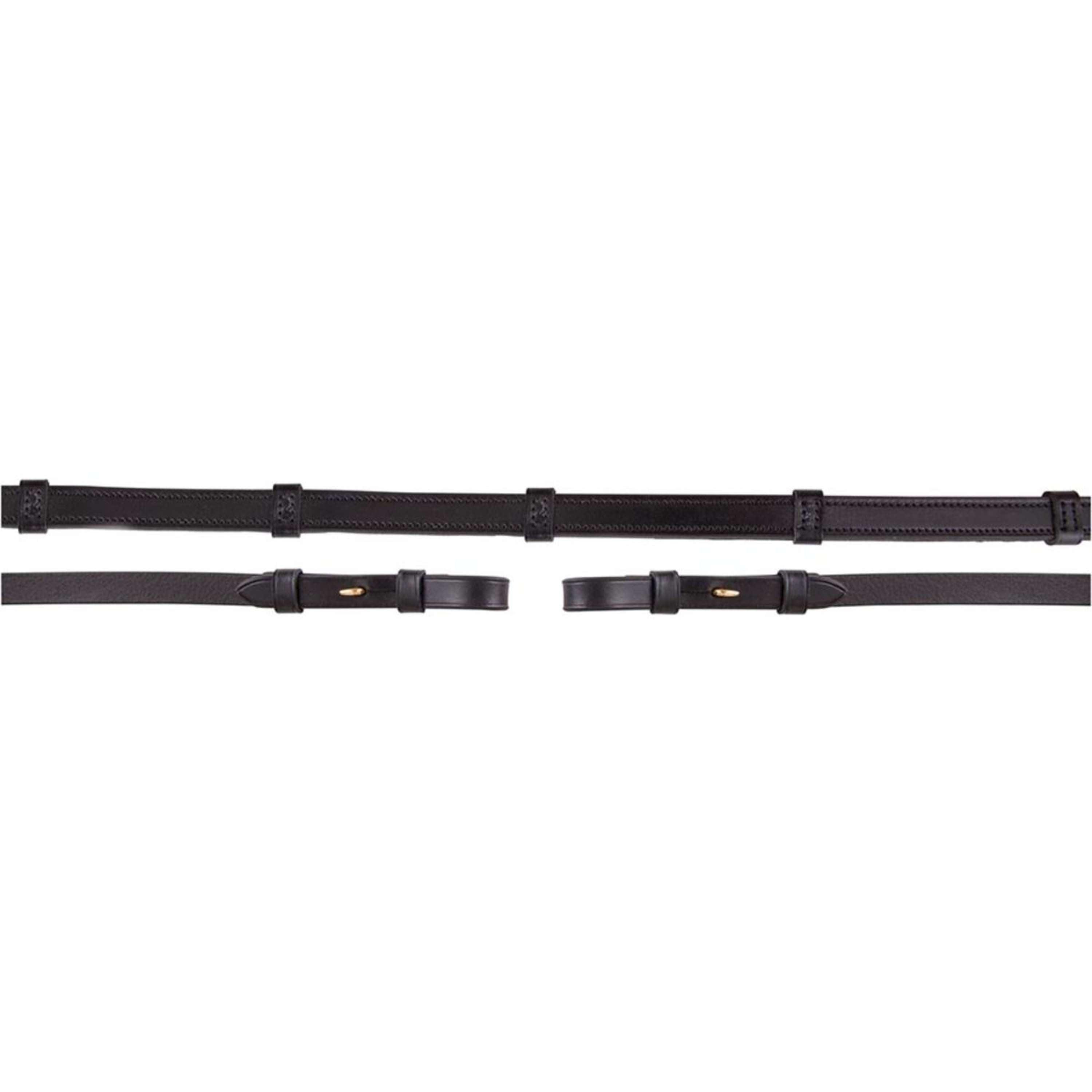 BR Wodza Ujeżdżenie Skóra/Guma Stopery 16mm Czarny/Złoty