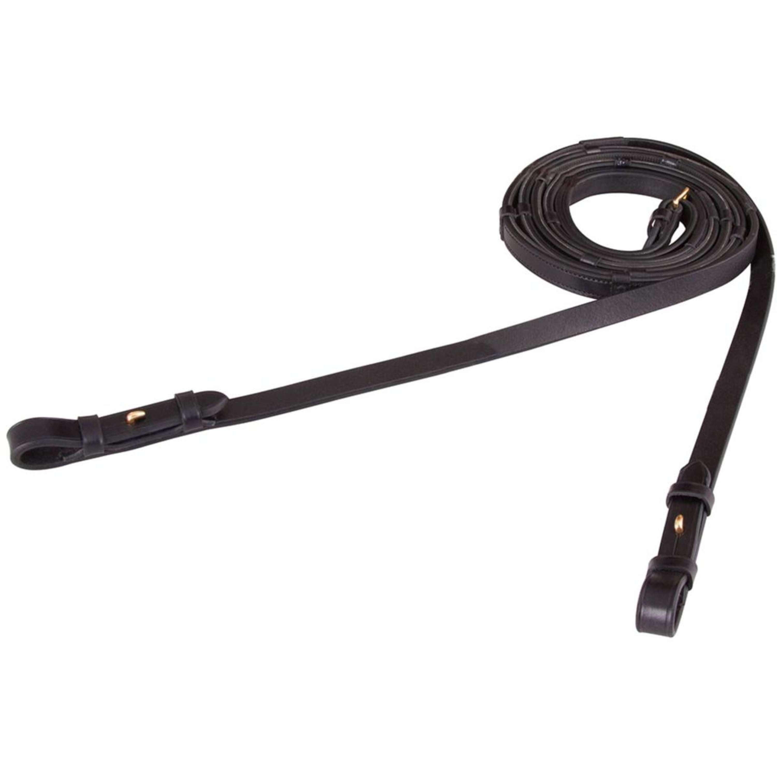 BR Wodza Ujeżdżenie Skóra/Guma Stopery 16mm Czarny/Złoty