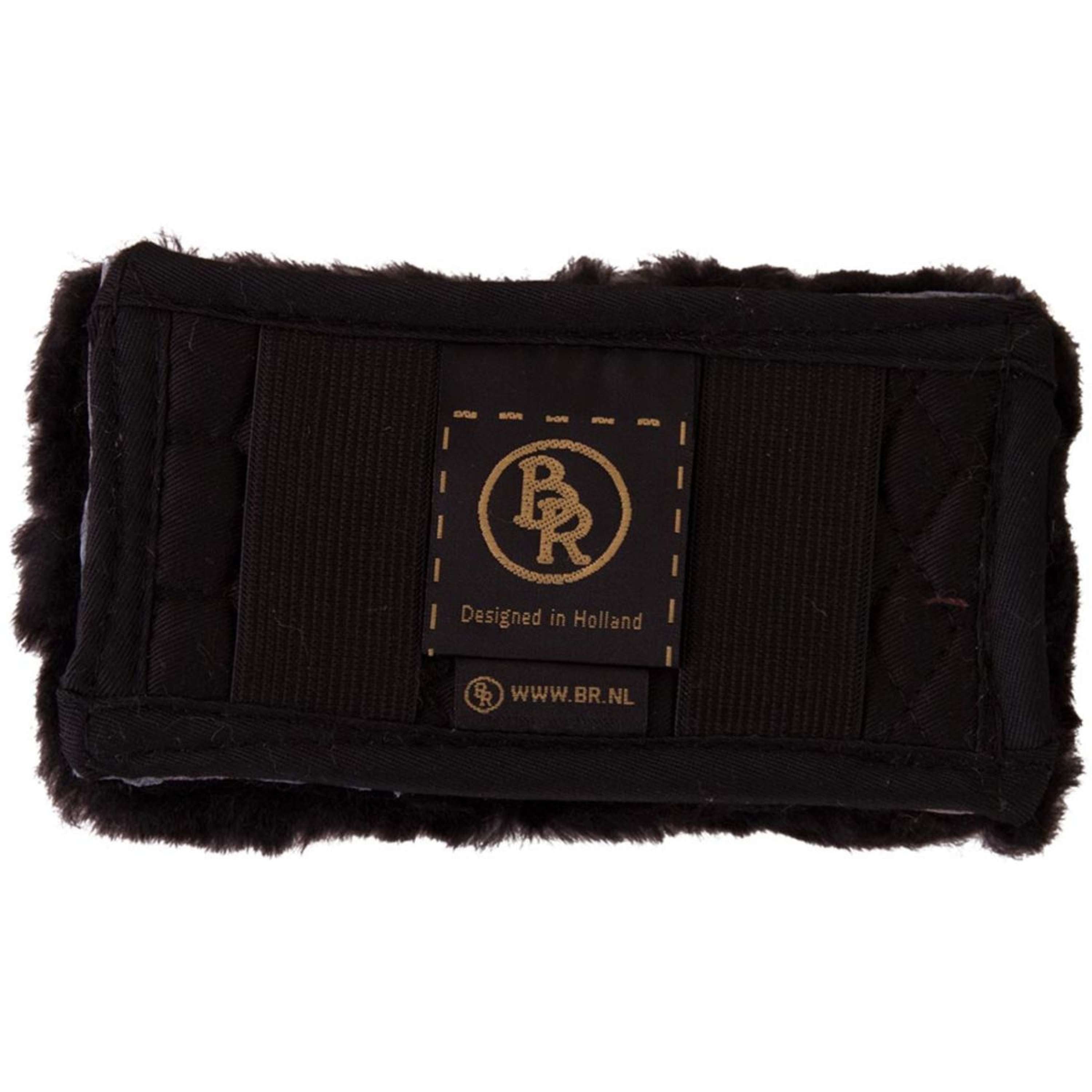 BR Ochraniacz Łańcuszka Podbródkowego Owcza Skóra 8cm Czarny/Czarny