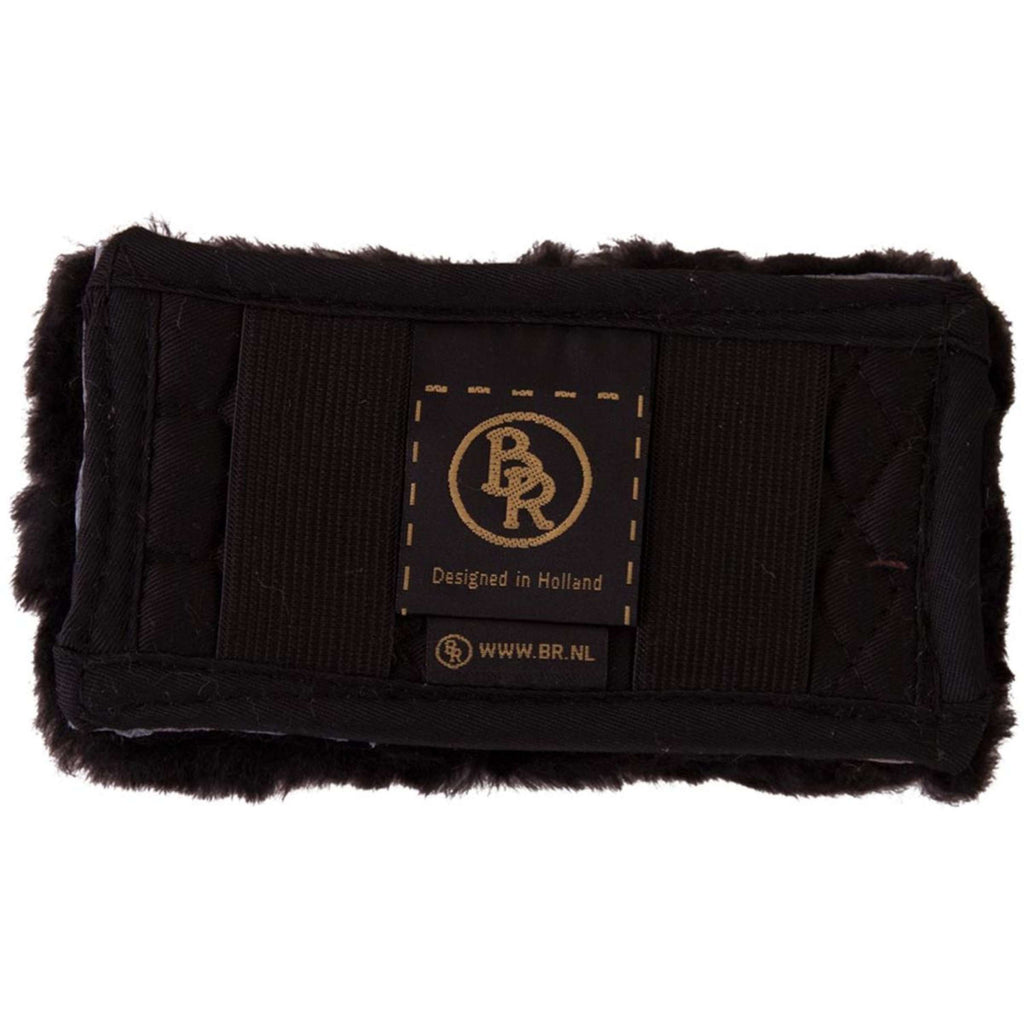 BR Ochraniacz Łańcuszka Podbródkowego Owcza Skóra 8cm Czarny/Czarny