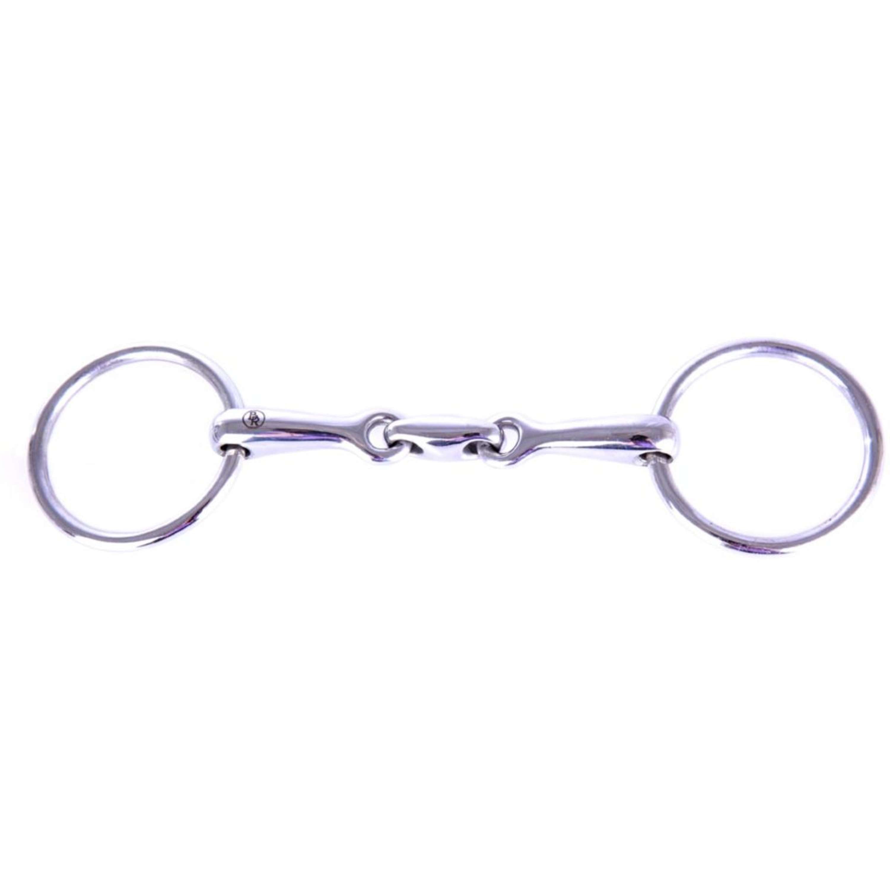 BR Wędzidło z ruchomymi kółkami Pony pełne 14mm podwójnie łamane STALOWE
