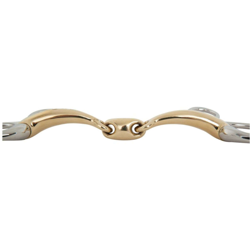 BR Wędzidło Baucher Soft Contact Curved Podwójnie Łamane Wygięte Z Bocznikami 14mm