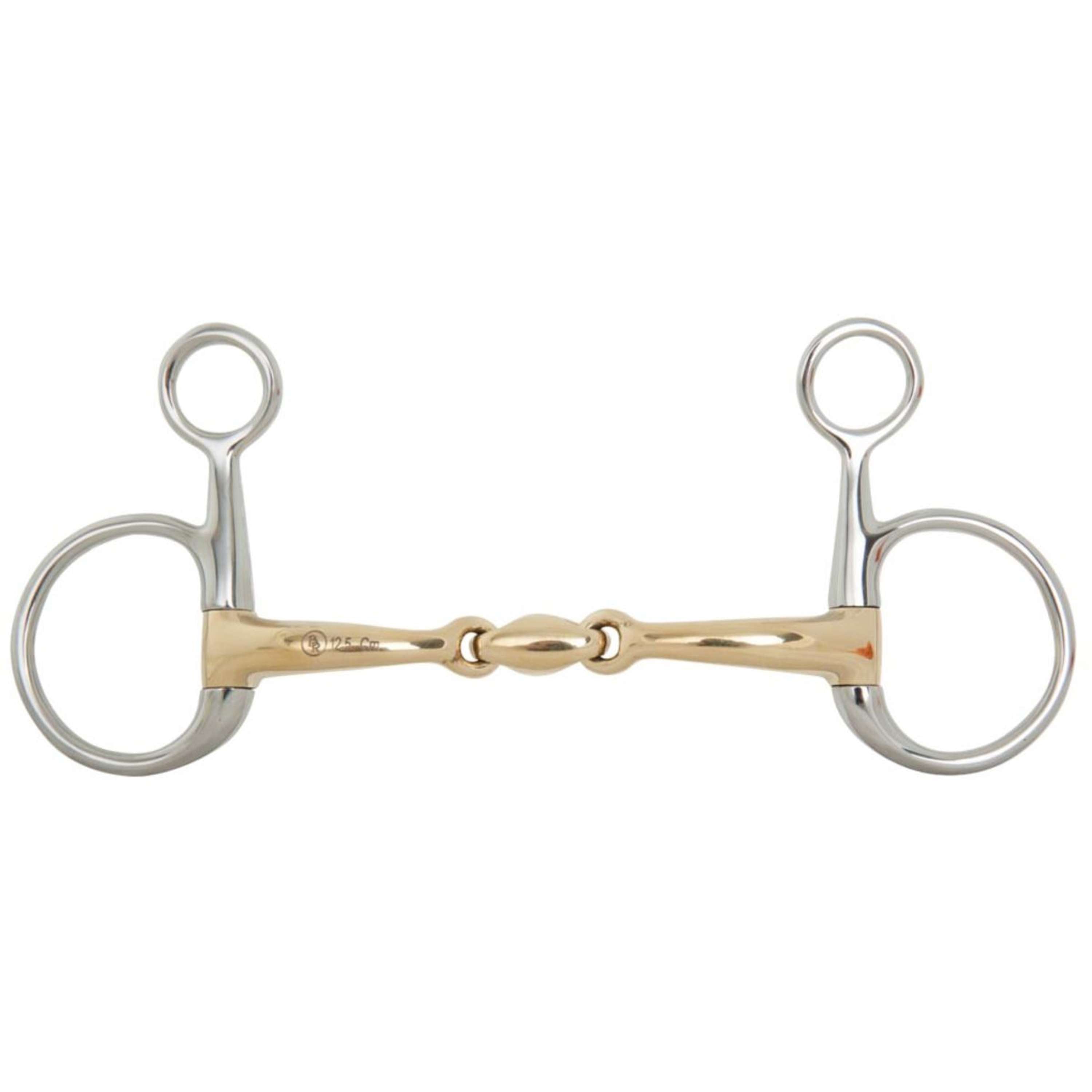 BR Wędzidło Baucher Soft Contact Curved Podwójnie Łamane Wygięte Z Bocznikami 16mm