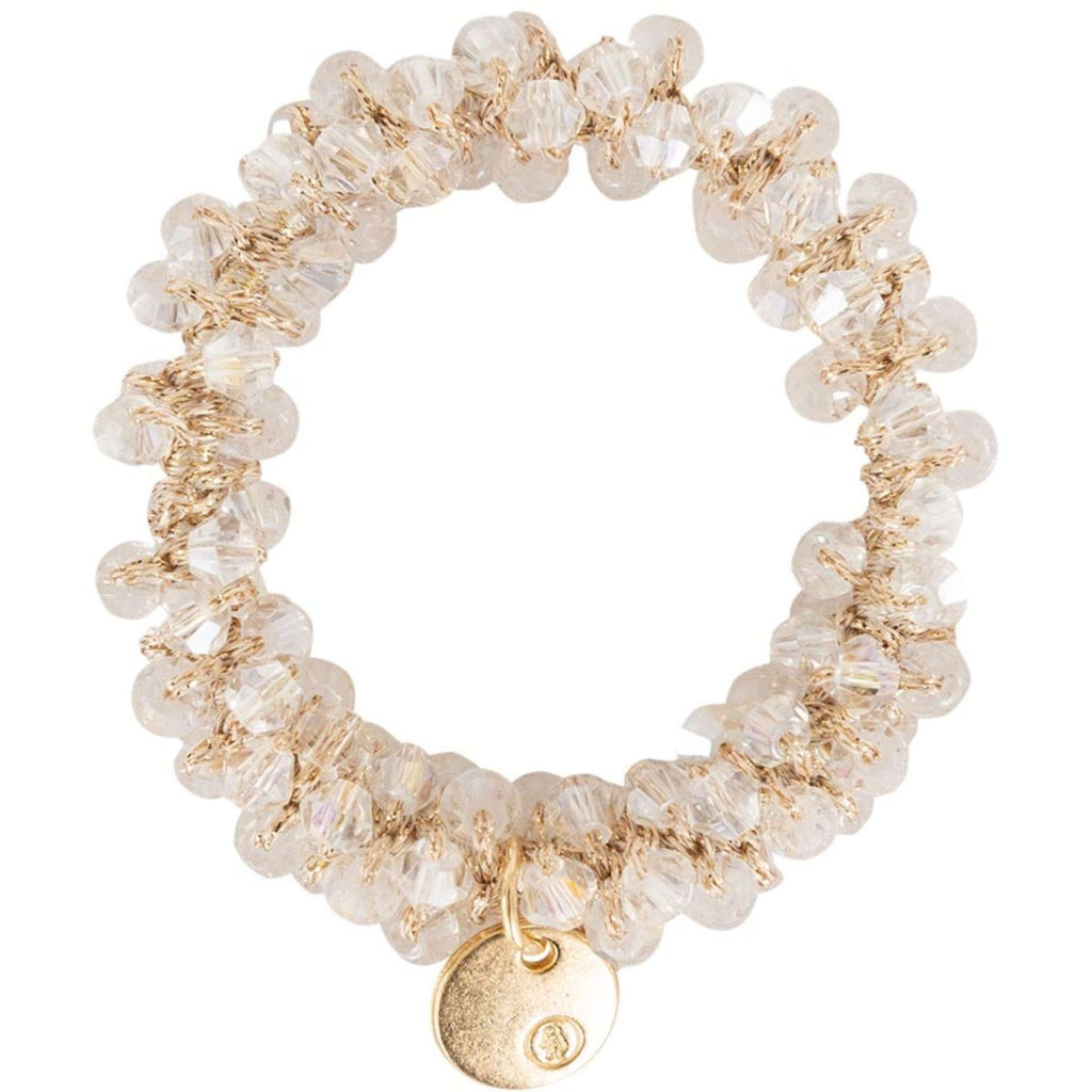 BR Gumka Do Włosów Beads zestaw/2 White Crystal