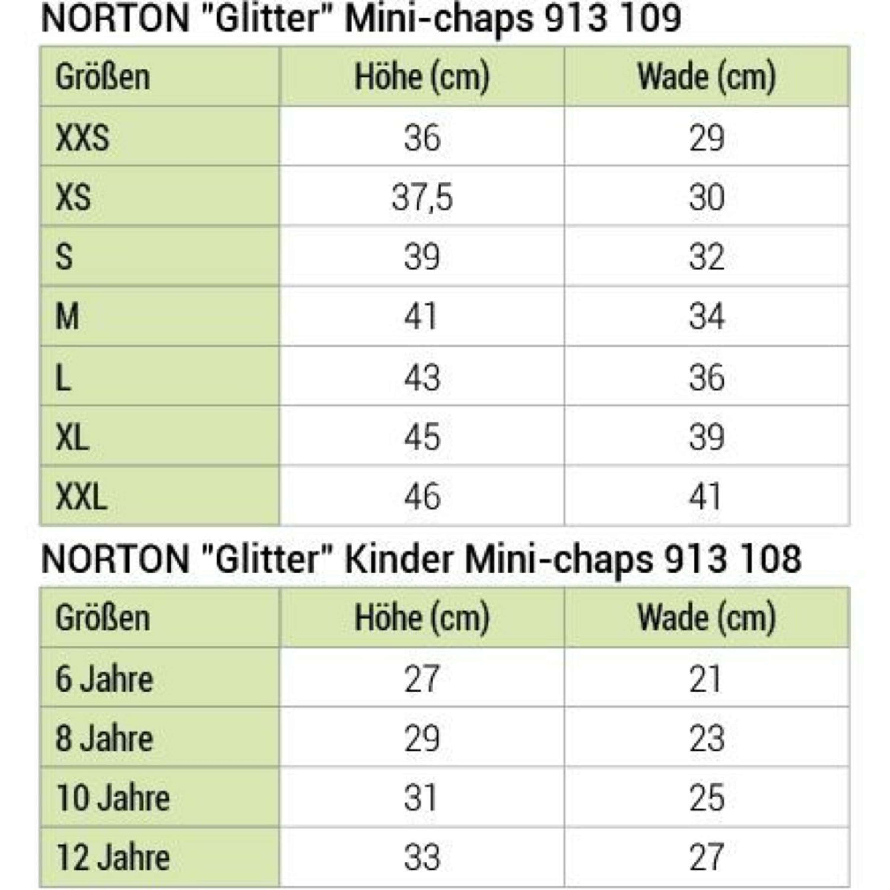 Norton Minichaps Glitter Czarny