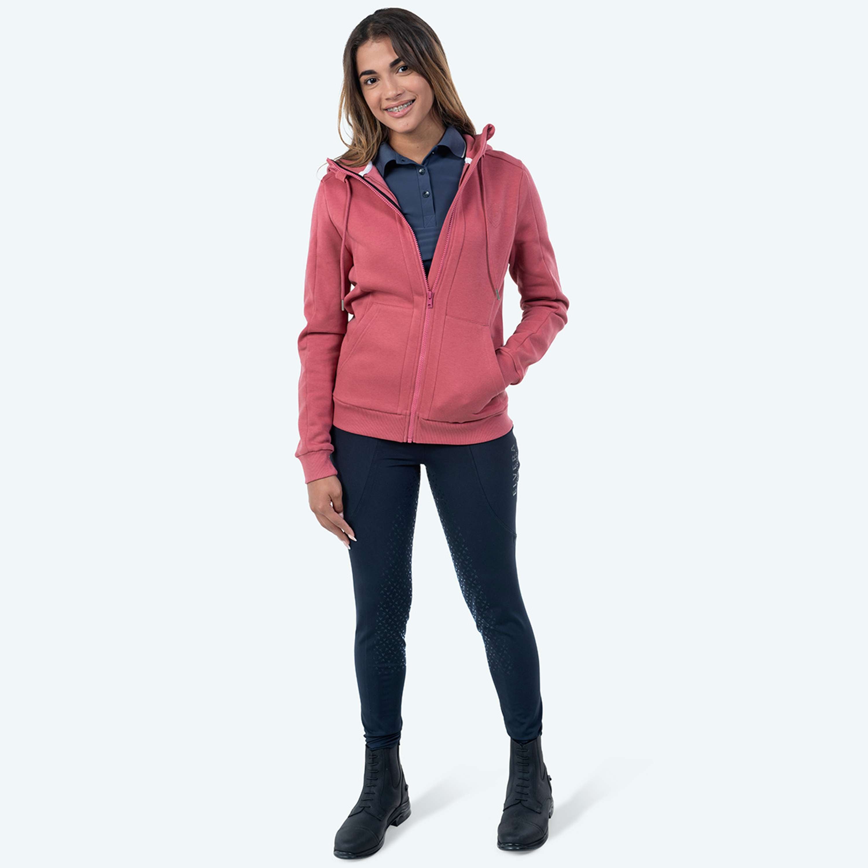 Elvera Equestrian Bluza Z Kapturem I Zamkiem EEValera Mauve Wood