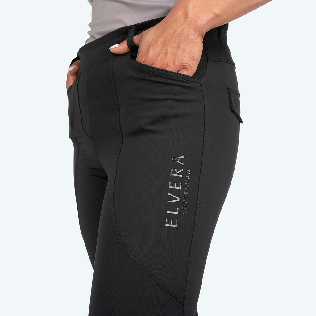 Elvera Equestrian Legginsy Jeździeckie Motion Solid Black