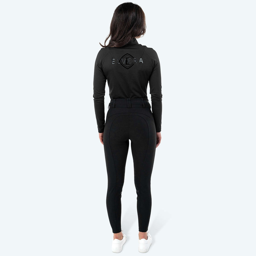 Elvera Equestrian Bryczesy Dual Core Pro z lejem kolanowym czarne