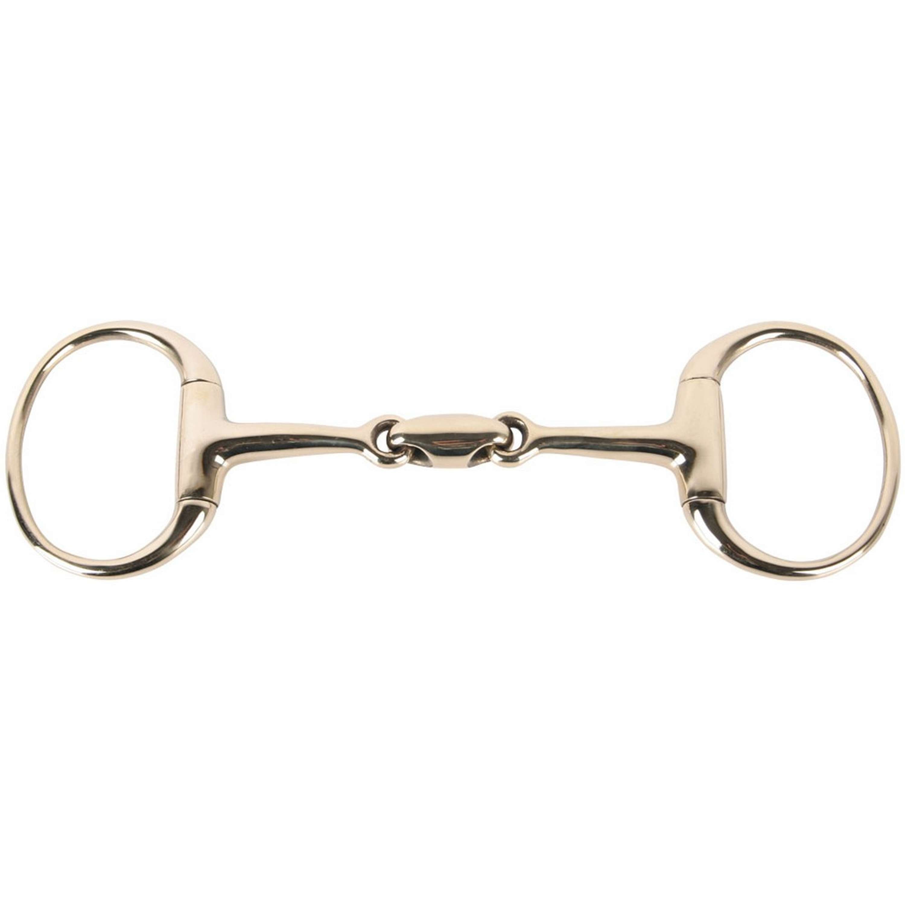 Harry's Horse Wędzidło z kółkami stałymi Gold Podwójnie łamany Oval-link