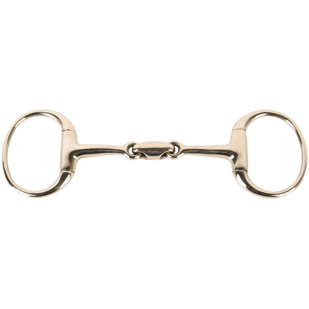 Harry's Horse Wędzidło z kółkami stałymi Gold Podwójnie łamany Oval-link
