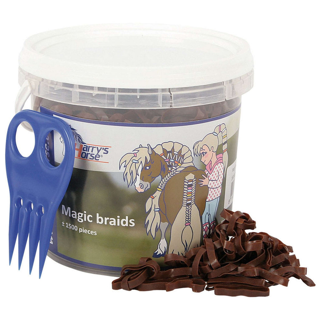 Harry's Horse Gumki Do Wplatania Magic Braids Pojemnik Brązowy