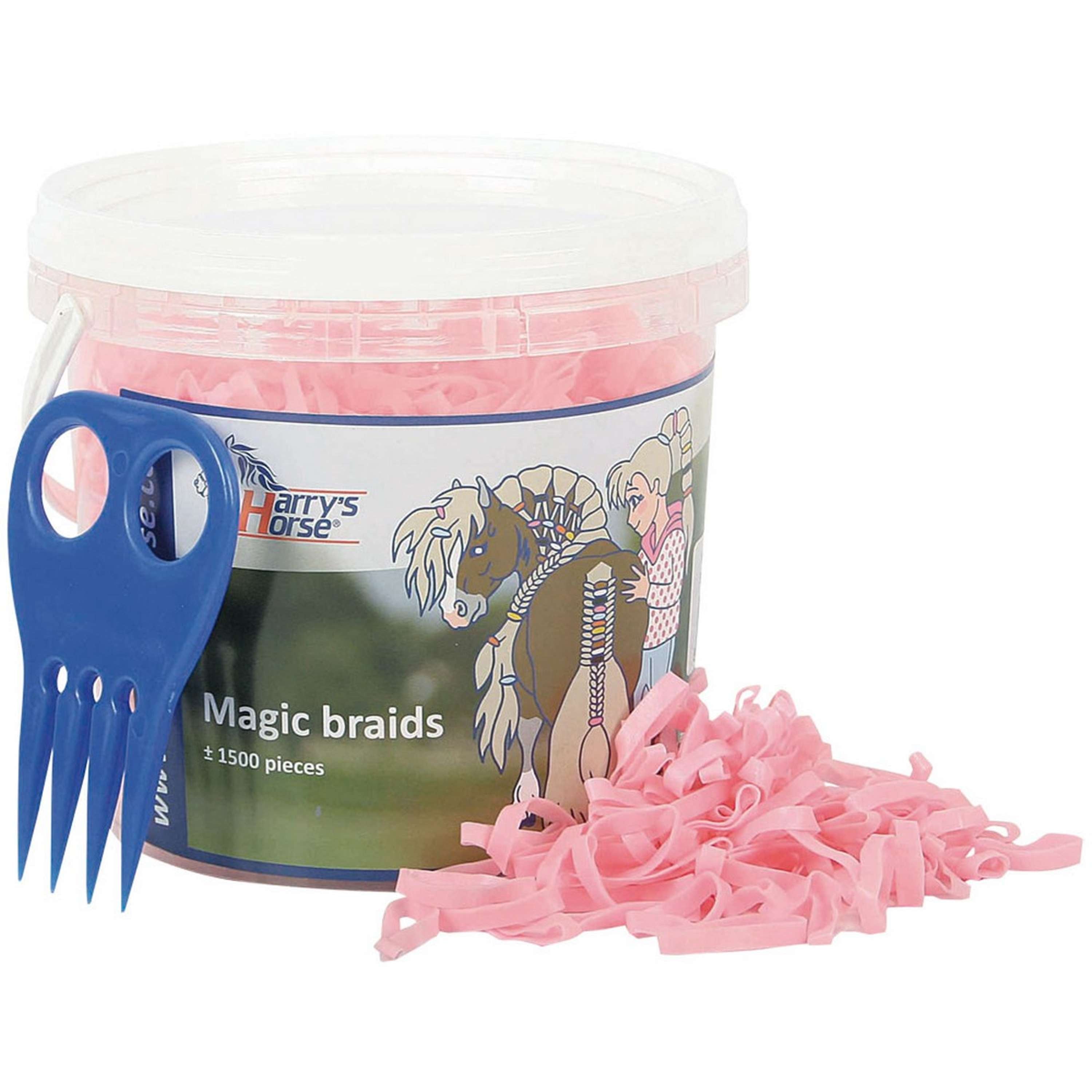Harry's Horse Gumki Do Wplatania Magic Braids Pojemnik Różowy